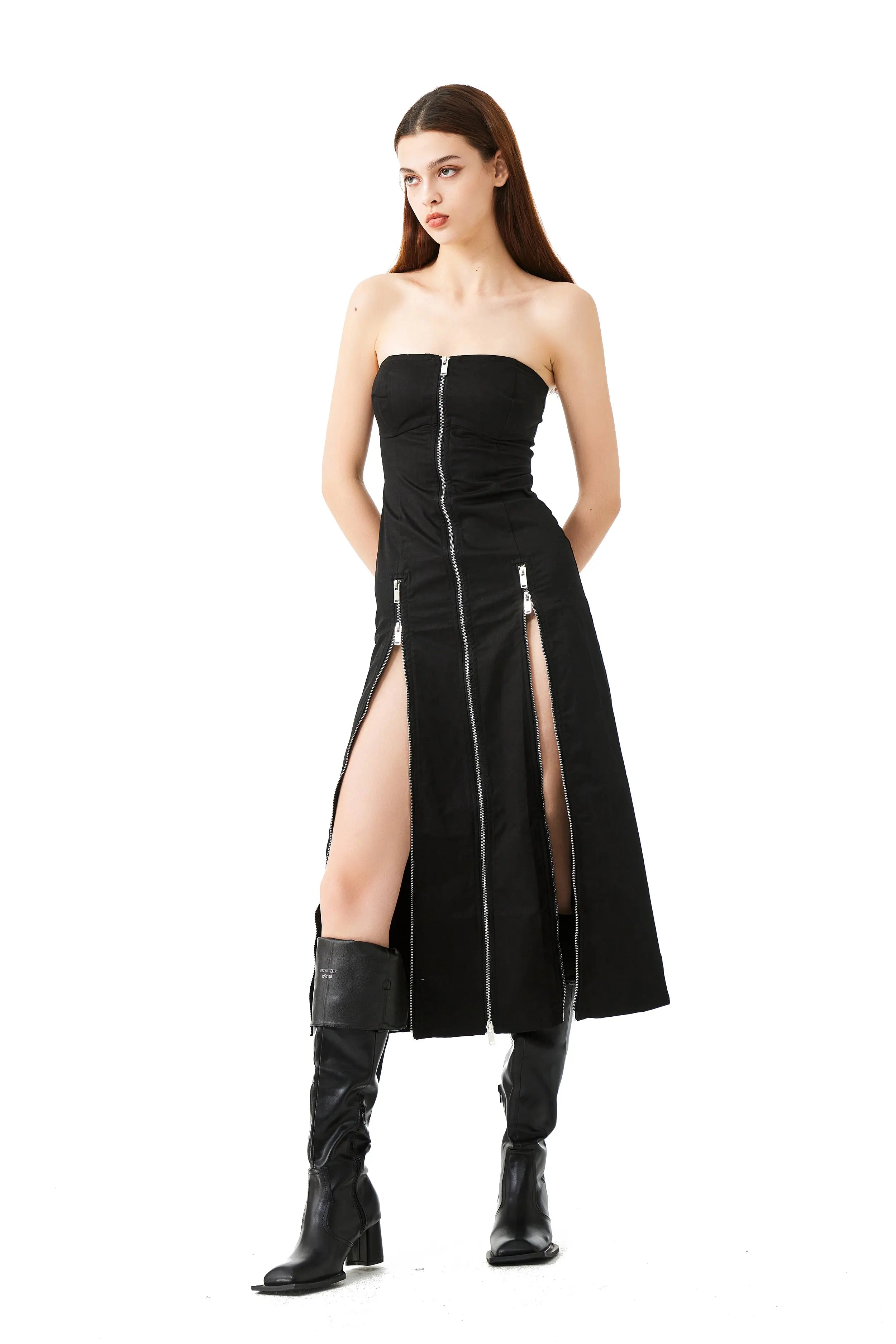 YJ1NGZYZJ Tube Zipper Dress In Black – YJ1NGZYZJ® Official