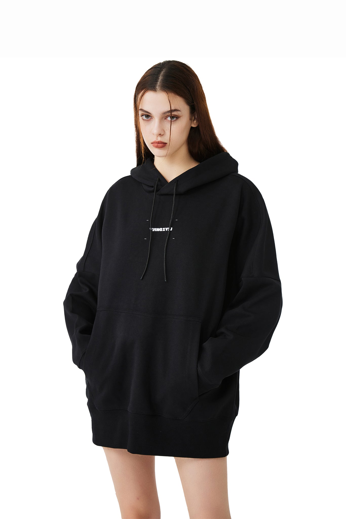 Printed Hoodie In Black