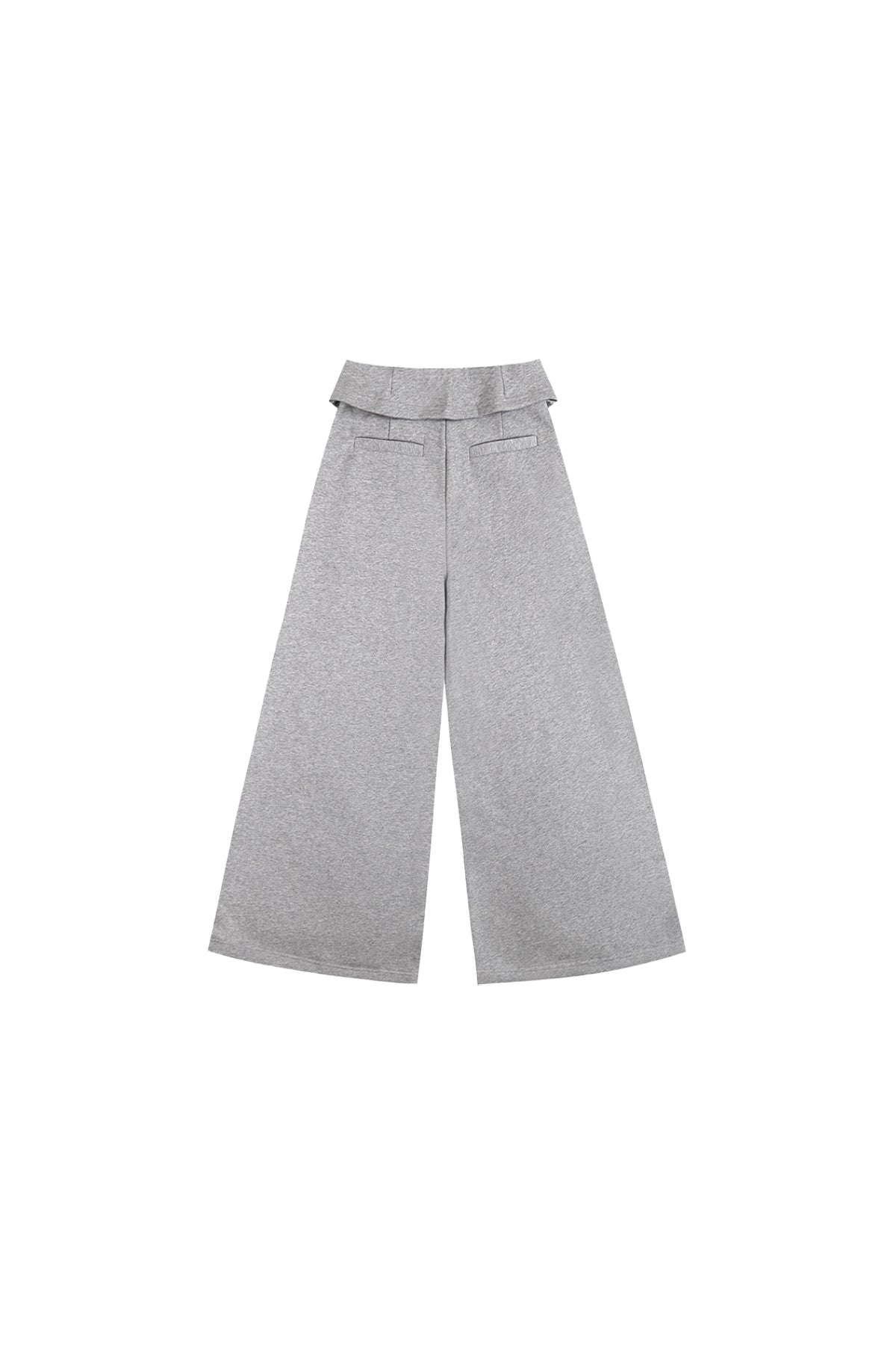 Double-Layer Collar Wide-Leg Pants In Gray  YJ1NGZYZJ® Official