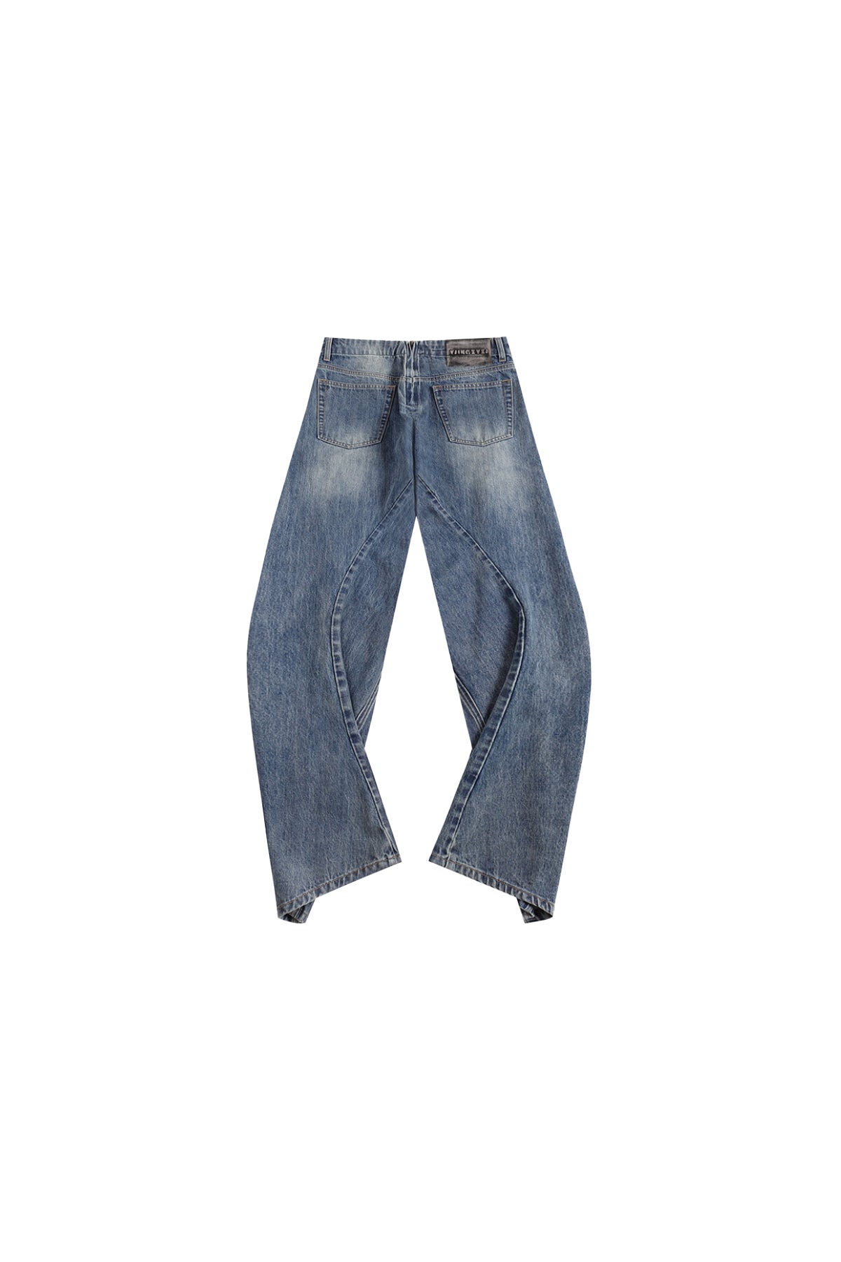Washed Deconstructed Wide-Leg Jeans  YJ1NGZYZJ® Official