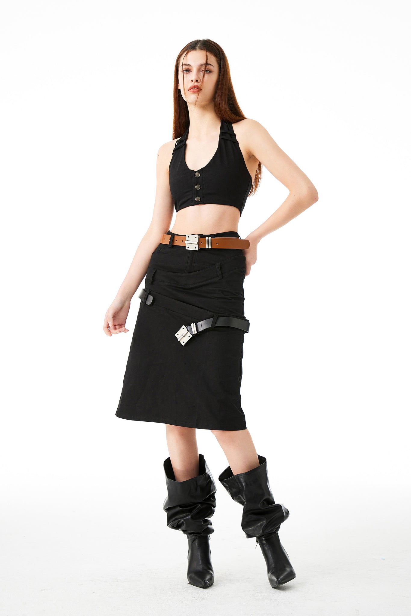 Hinge Calf Leather Belt In Brown