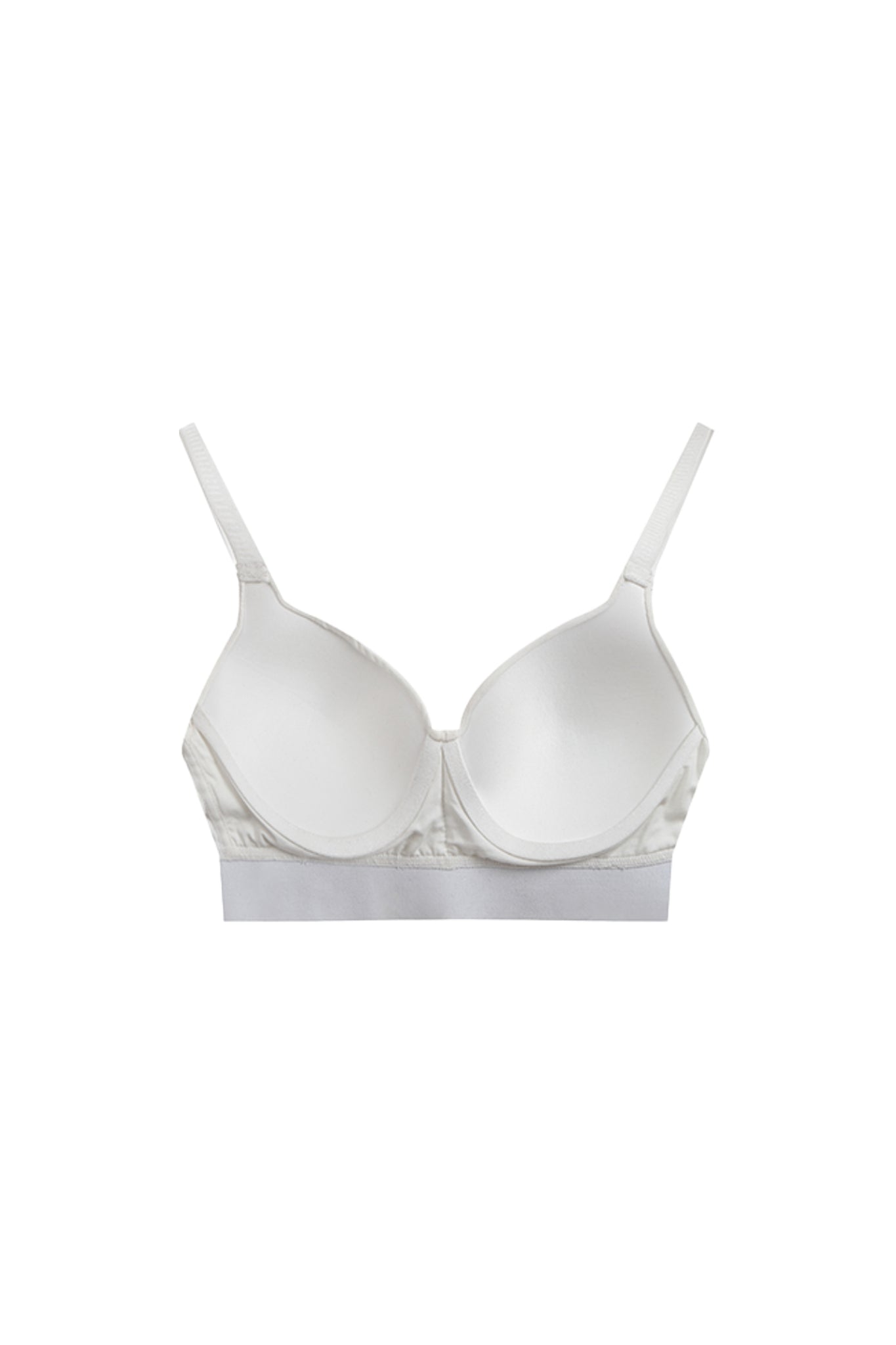 Cotton Push Up Plunge Bra In White