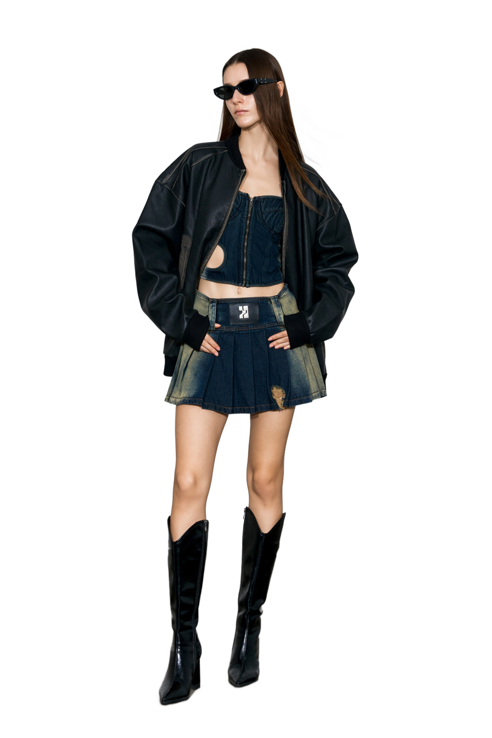 YJ1NGZYZJ Black Faded Leather Jacket – YJ1NGZYZJ® Official