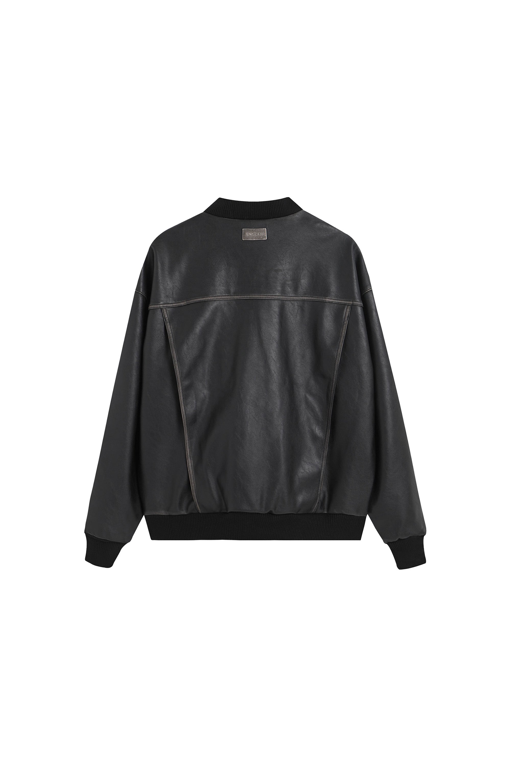 YJ1NGZYZJ Black Faded Leather Jacket – YJ1NGZYZJ® Official