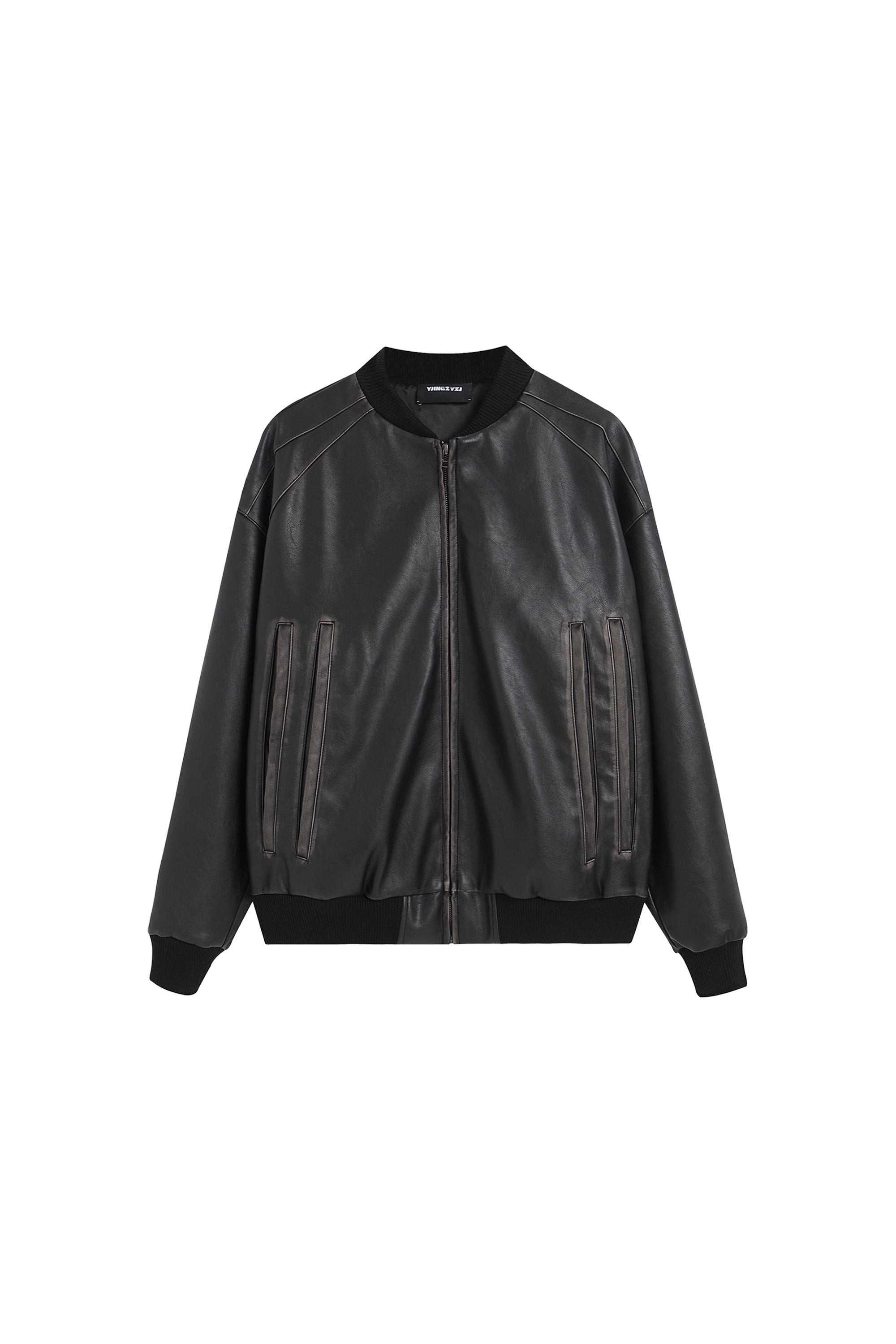 YJ1NGZYZJ Black Faded Leather Jacket – YJ1NGZYZJ® Official