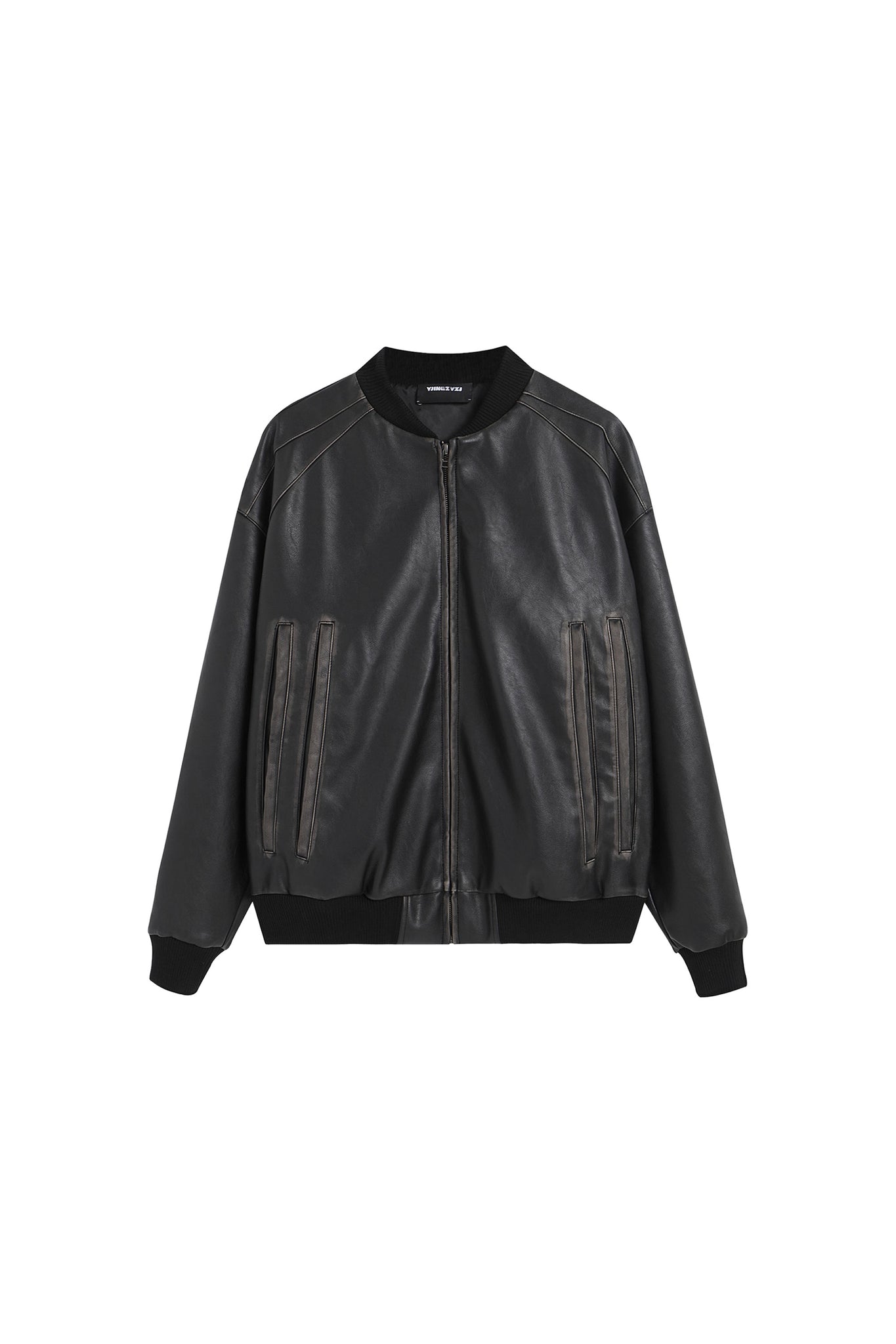 Black Faded Leather Jacket - YJ1NGZYZJ® Official