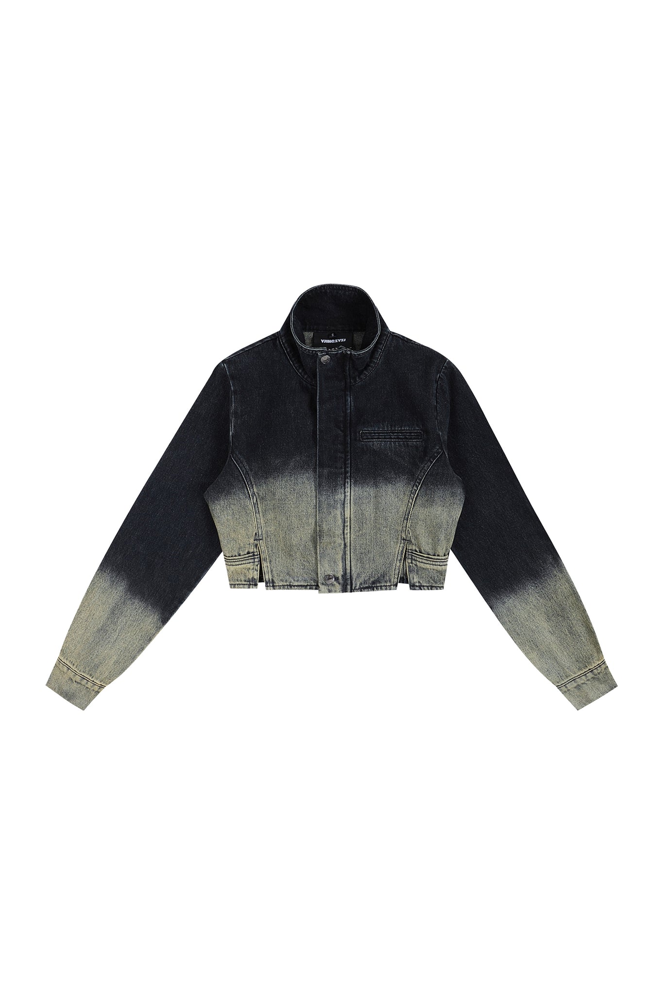 Cropped Gradient Denim Jacket - YJ1NGZYZJ® Official