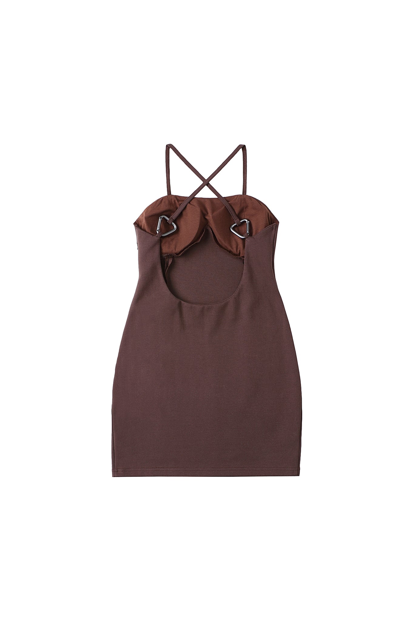 Cross-Back Dress In Brown - YJ1NGZYZJ® Official