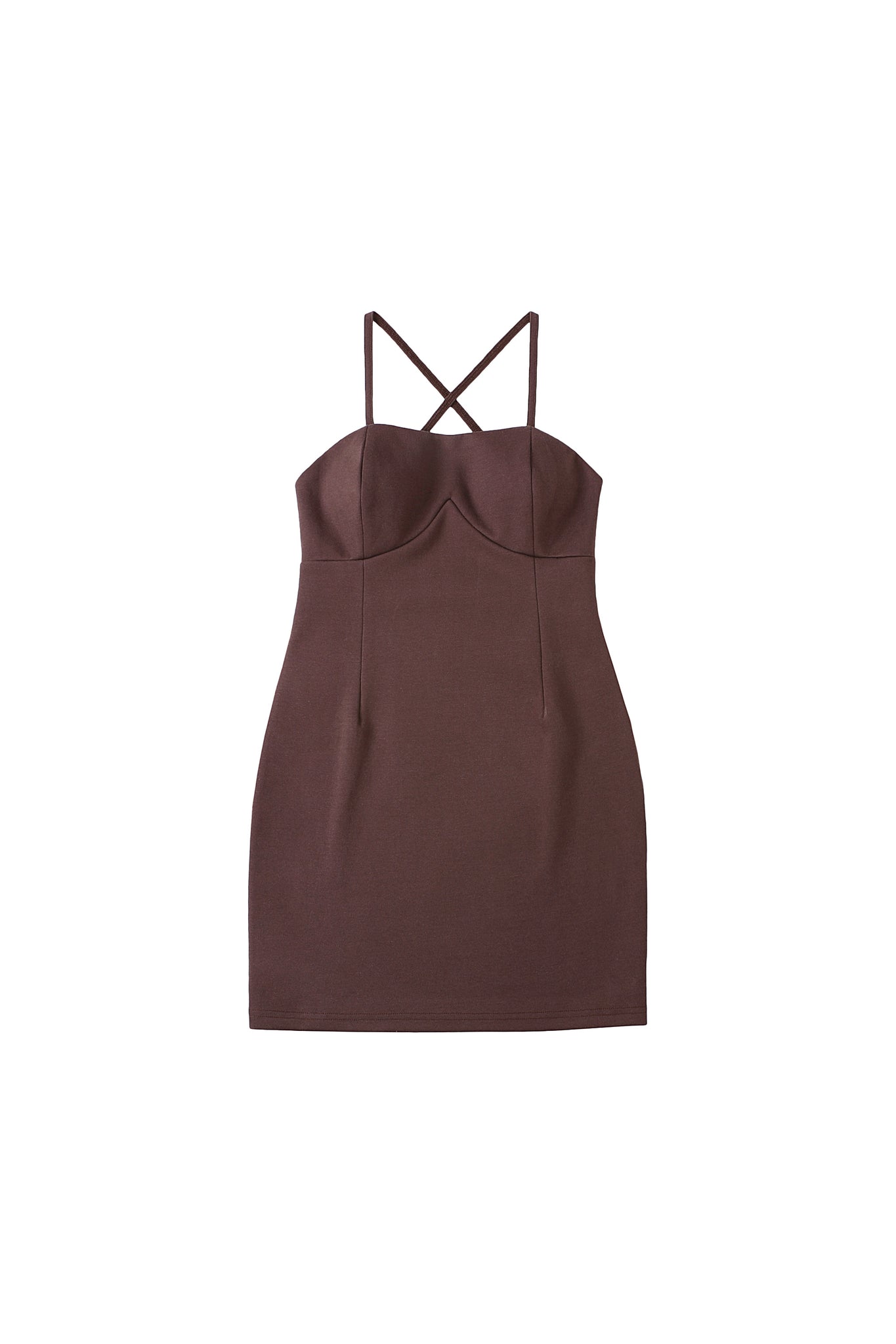 Cross-Back Dress In Brown - YJ1NGZYZJ® Official