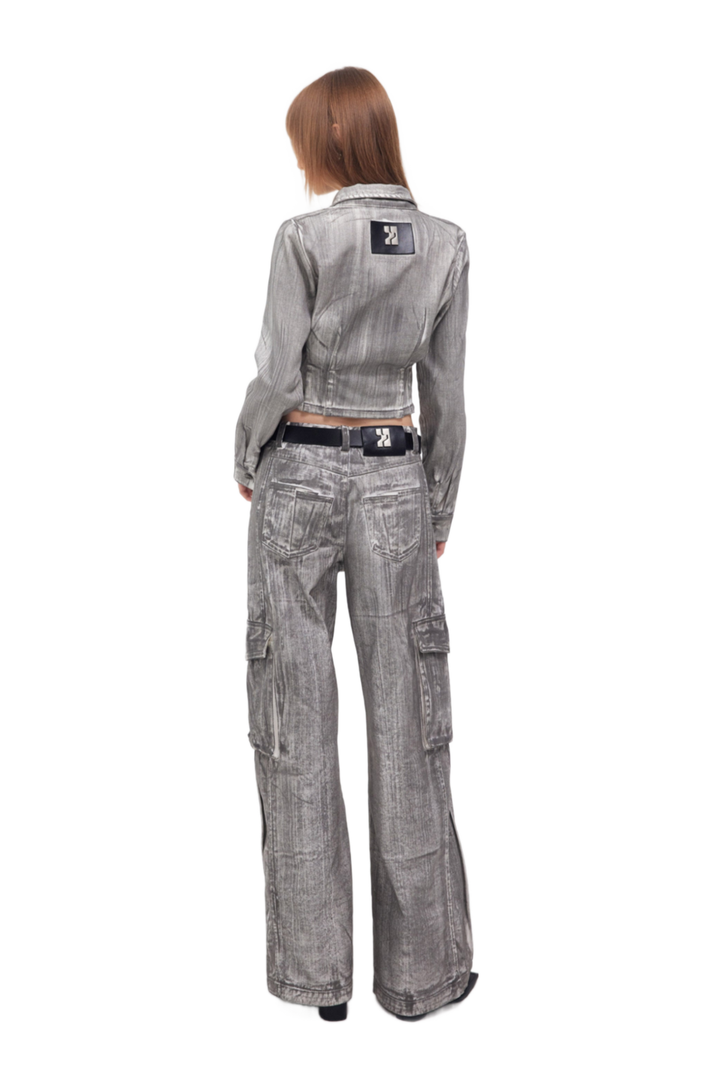 Scrawl Wide-Leg Cargo Jeans