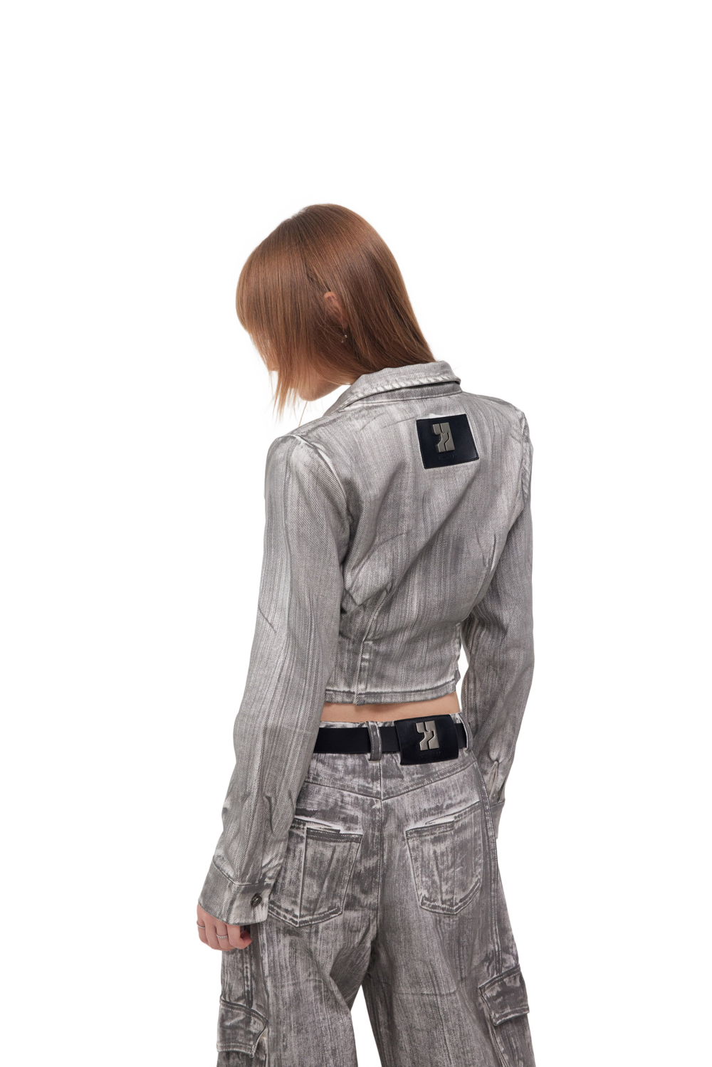 YJ1NGZYZJ® Official - Denim Corset Jacket In Scrawl - 牛仔外套