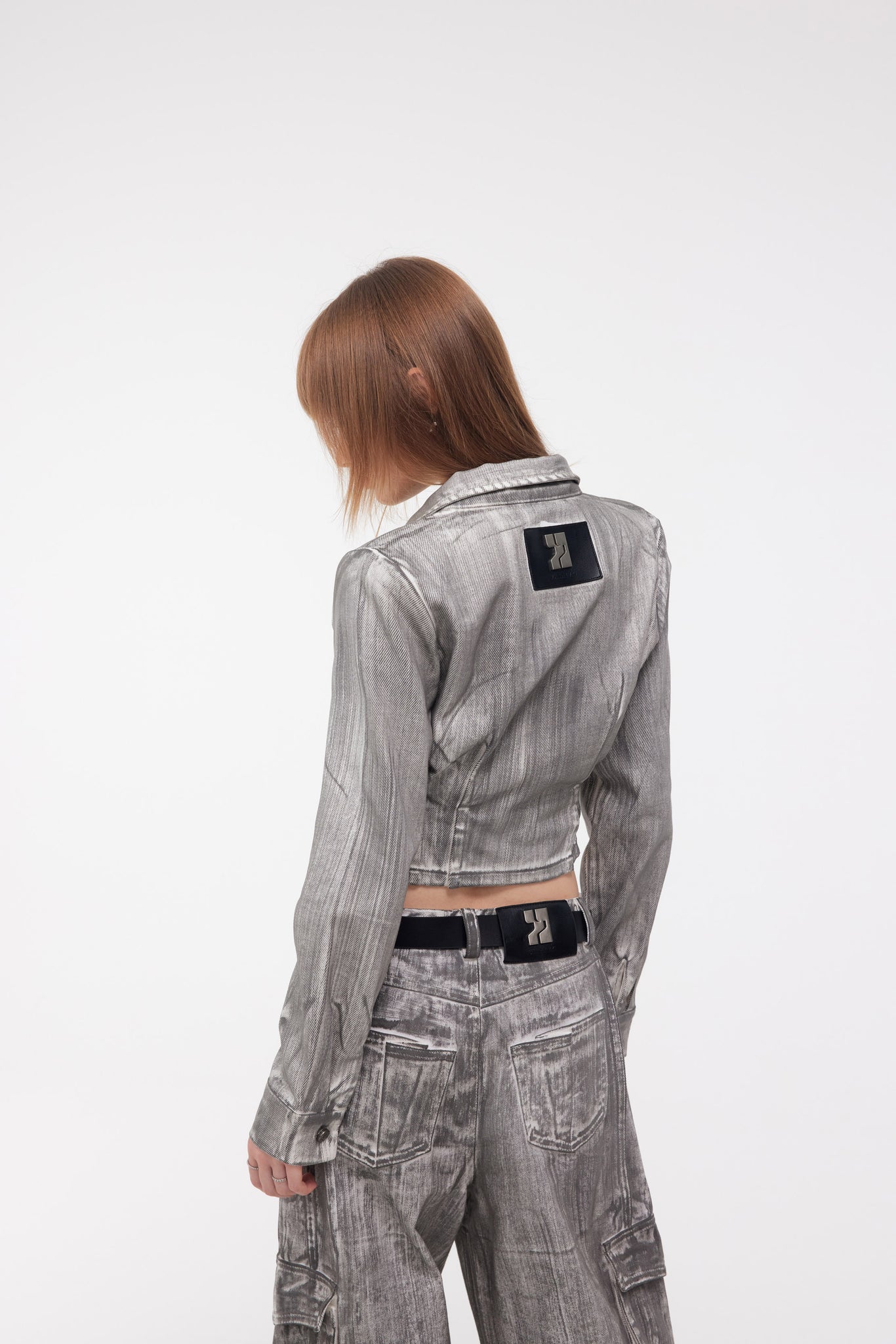Denim Corset Jacket In Scrawl - YJ1NGZYZJ® Official