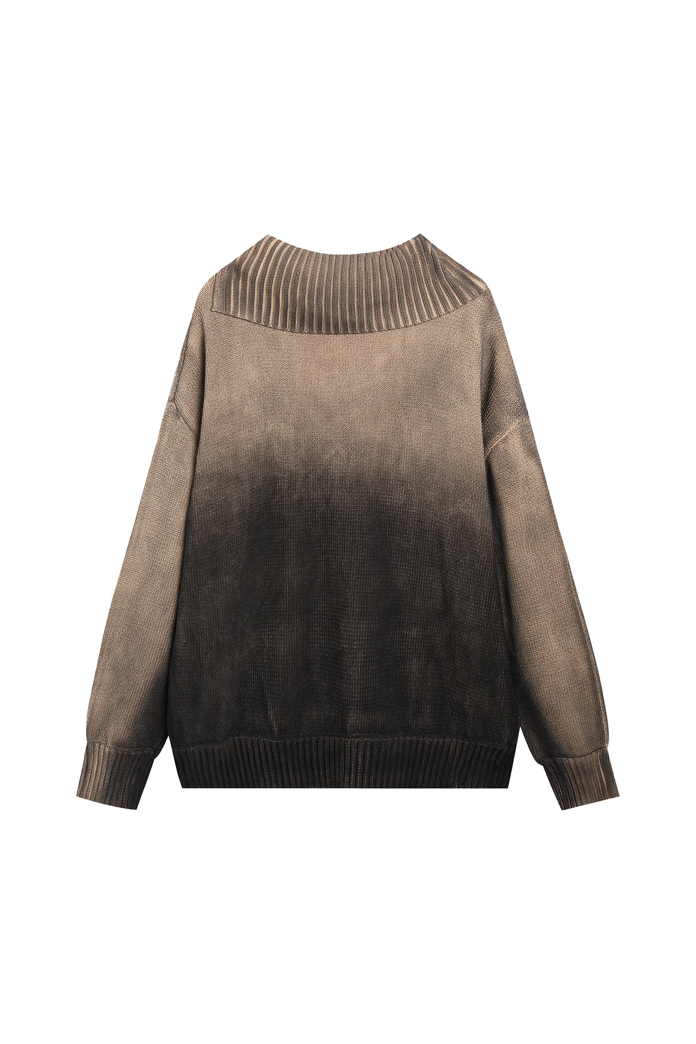 Distressed Oversized Sweater In Dark Brown - YJ1NGZYZJ® Official