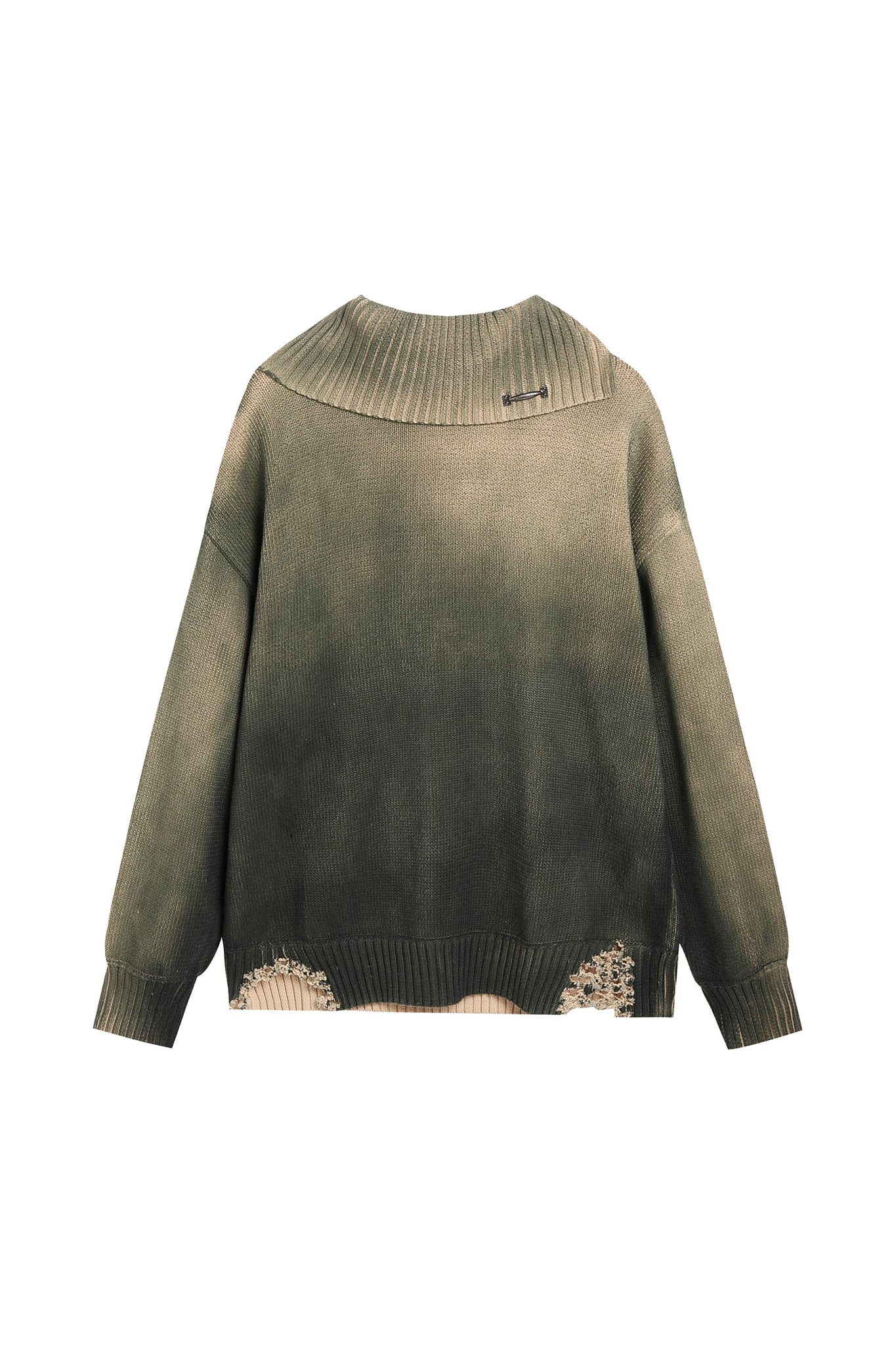 Distressed Oversized Sweater In Green - YJ1NGZYZJ® Official