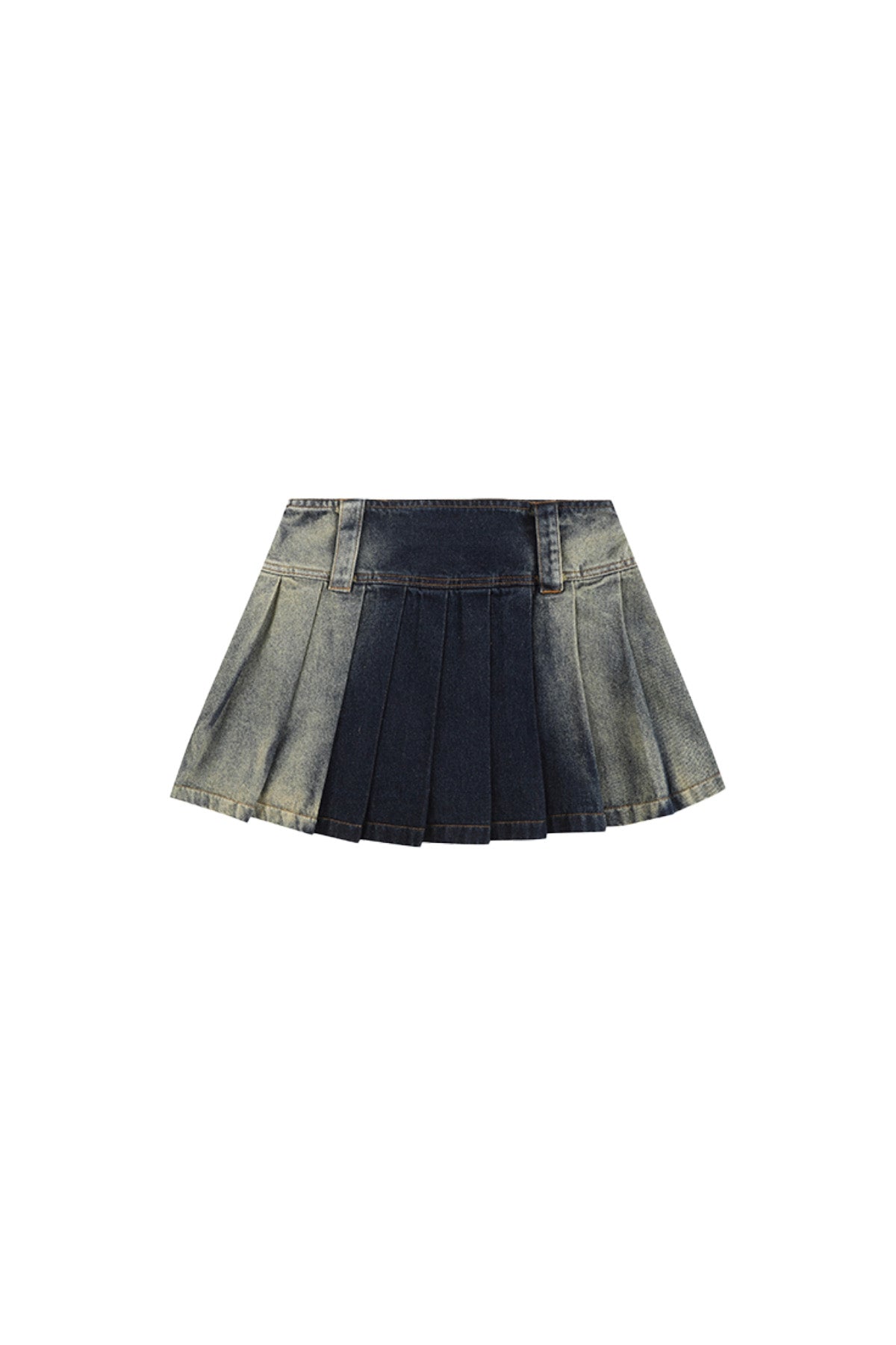 Gradient Pleated Denim Miniskirt - YJ1NGZYZJ® Official