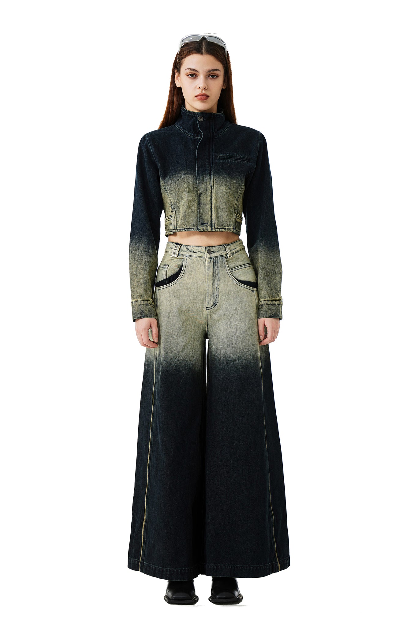 Gradient Wide-Leg Jeans - YJ1NGZYZJ® Official