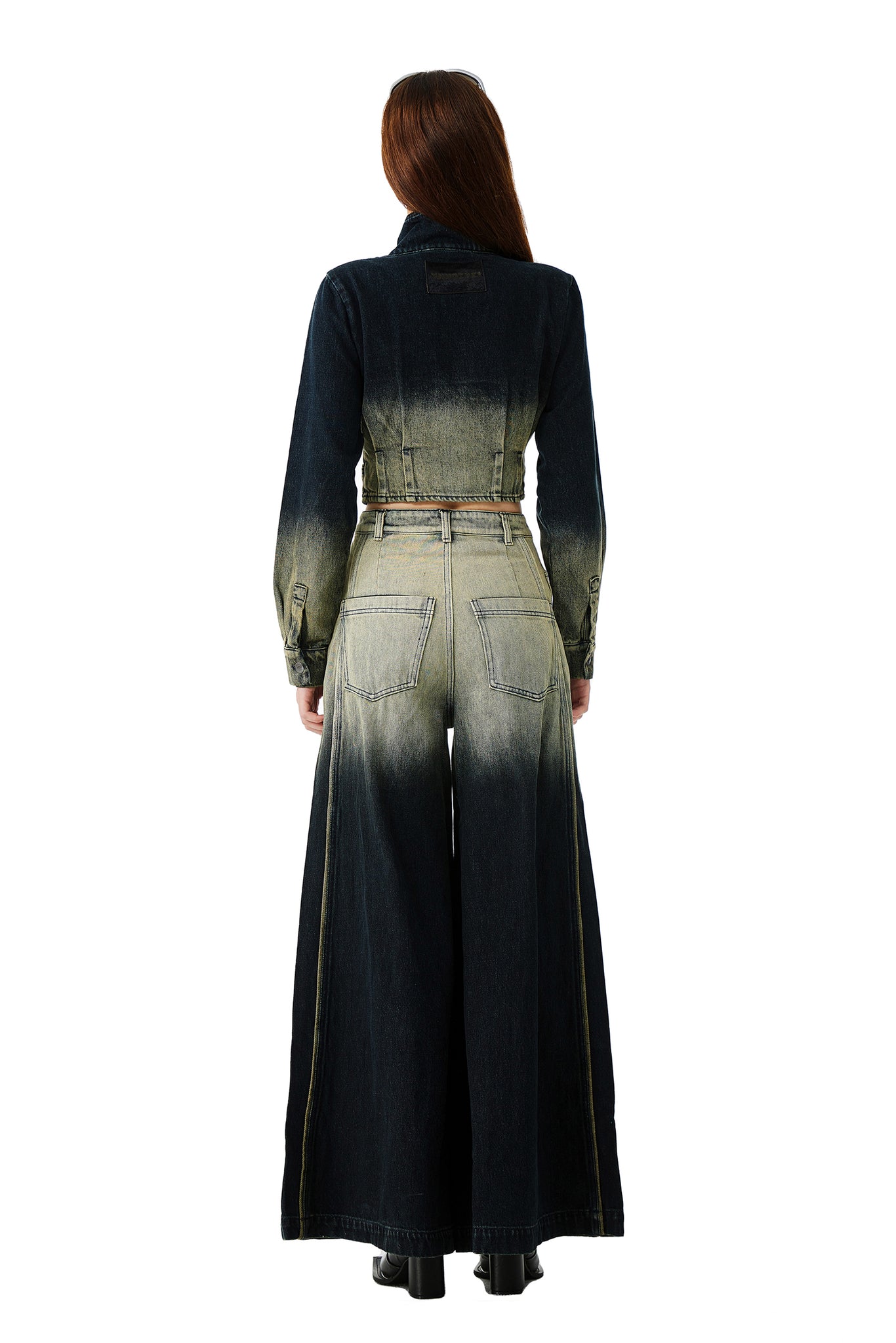 Gradient Wide-Leg Jeans - YJ1NGZYZJ® Official