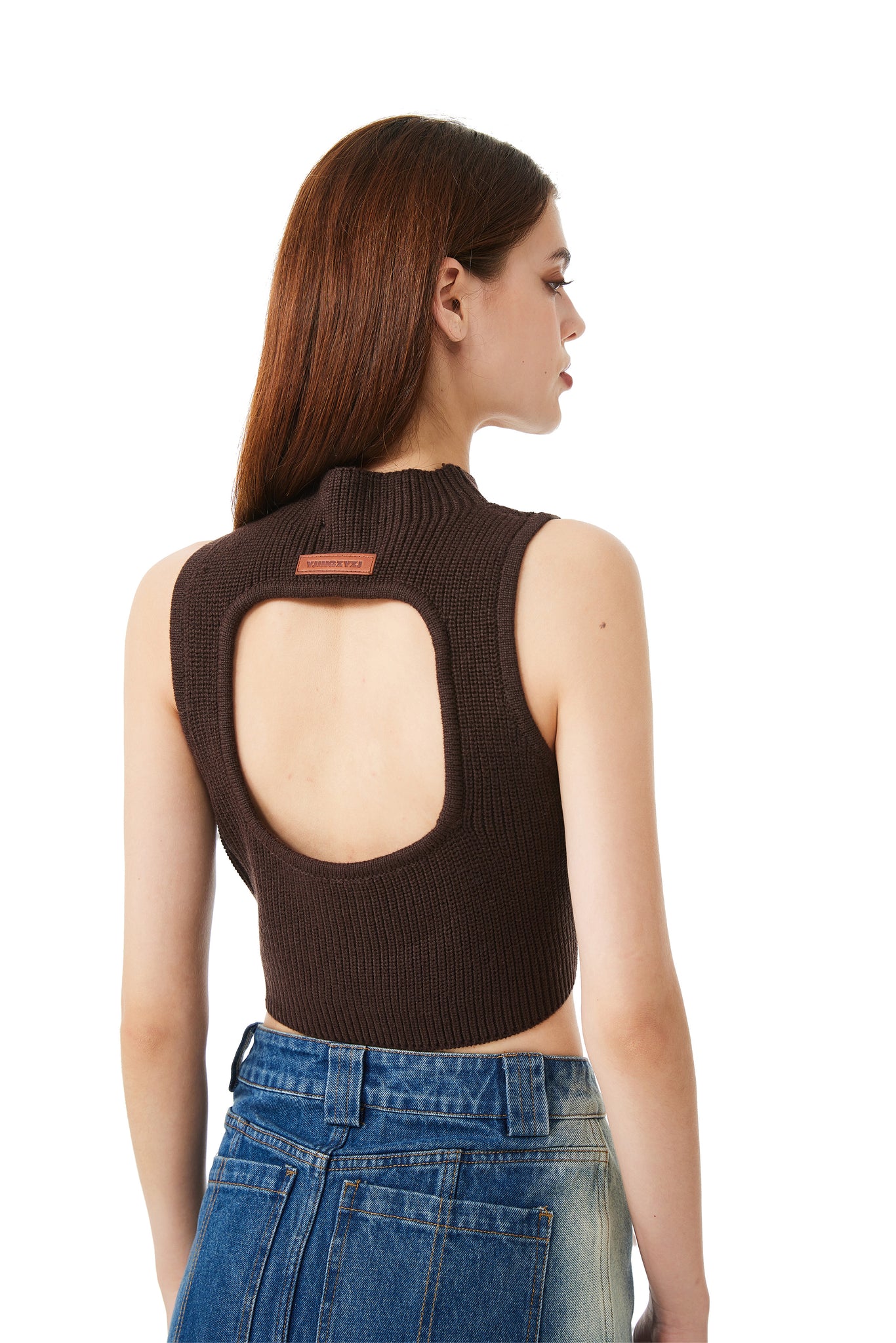 Knit Vest In Brown - YJ1NGZYZJ® Official