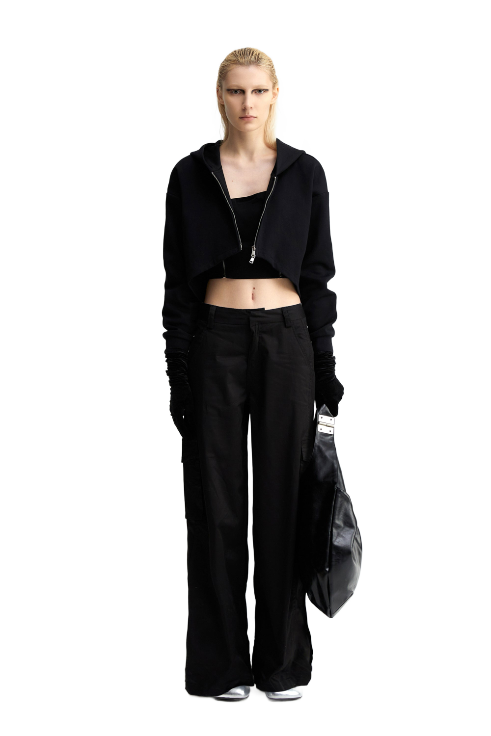 YJ1NGZYZJ® Official - Logo High Waist Jacket In Black - 休闲外套