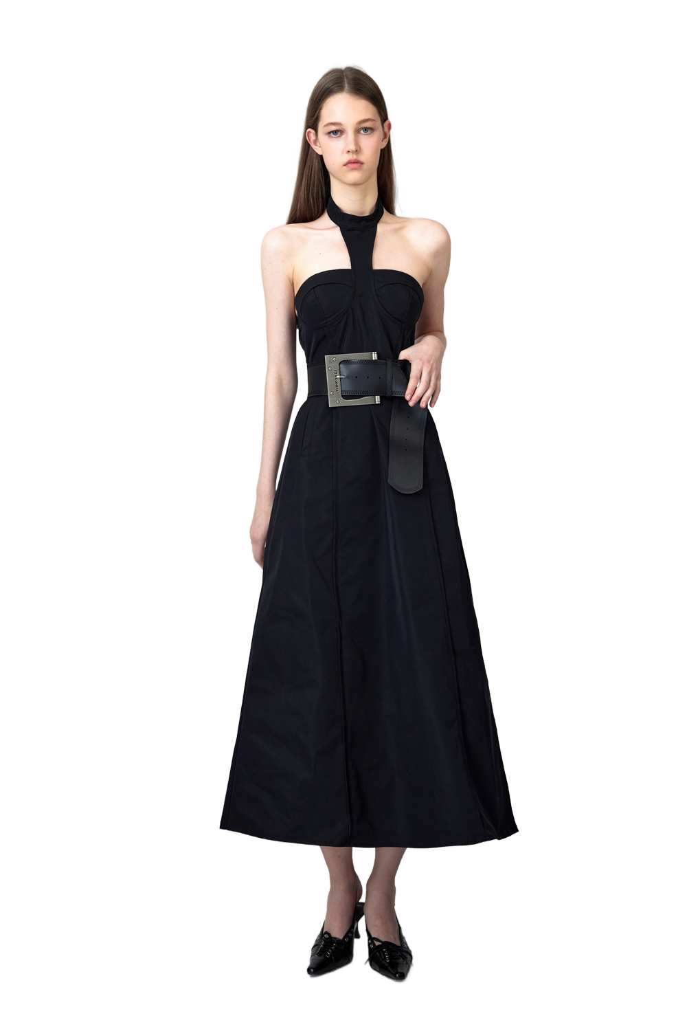 YJ1NGZYZJ® Official - Nylon Halter Midi Dress - 连衣裙