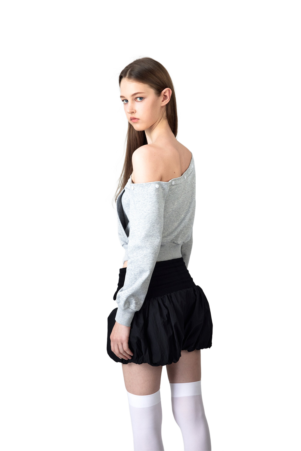 YJ1NGZYZJ® Official - One Shoulder Faux Fur Capless Jacket In Gray - 休闲外套