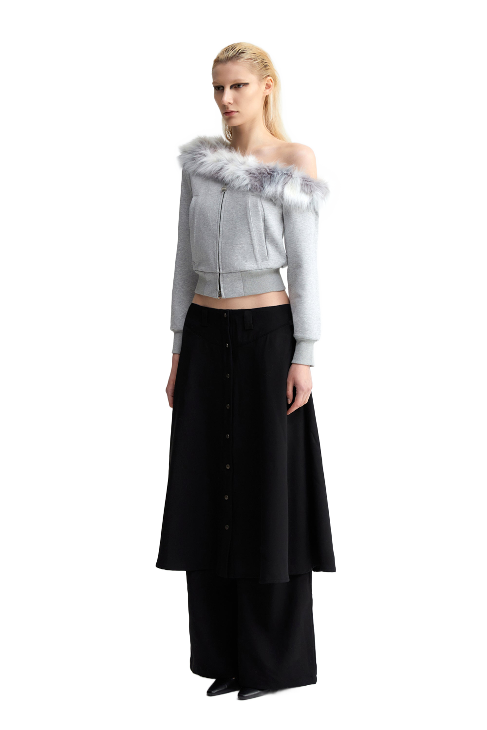 パンツ PANTS LAYERED YAK MINISKIRT クラネ CLANE PANTS LAYERED YAK MINISKIRT （BROWN） -ファッション