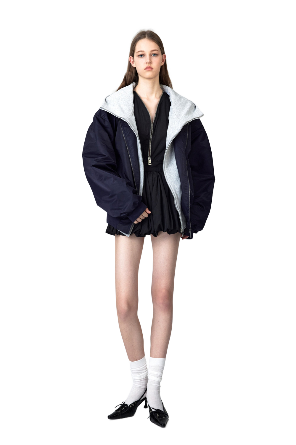 YJ1NGZYZJ® Official - Oversized Bomber Jacket In Blue - 休闲外套