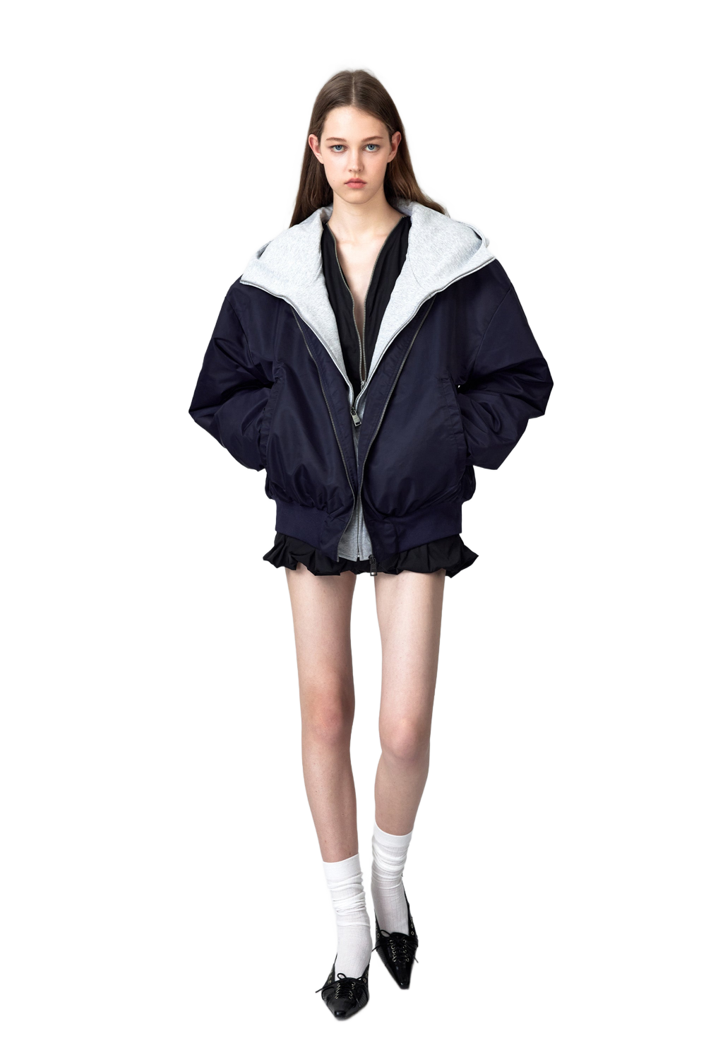 YJ1NGZYZJ® Official - Oversized Bomber Jacket In Blue - 休闲外套