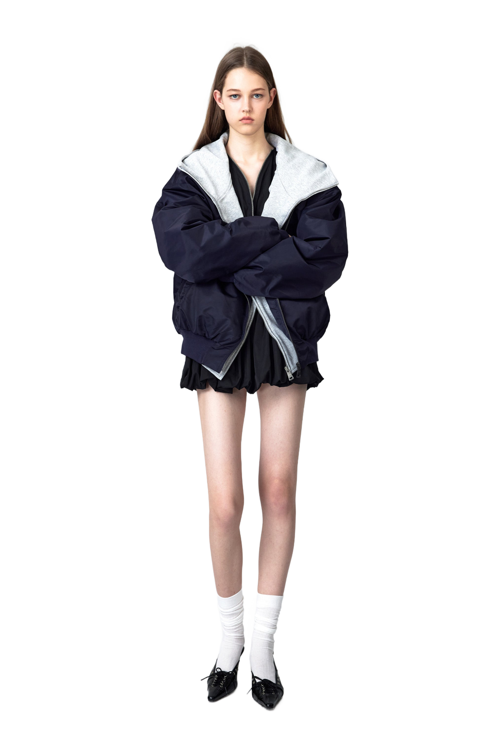 YJ1NGZYZJ® Official - Oversized Bomber Jacket In Blue - 休闲外套
