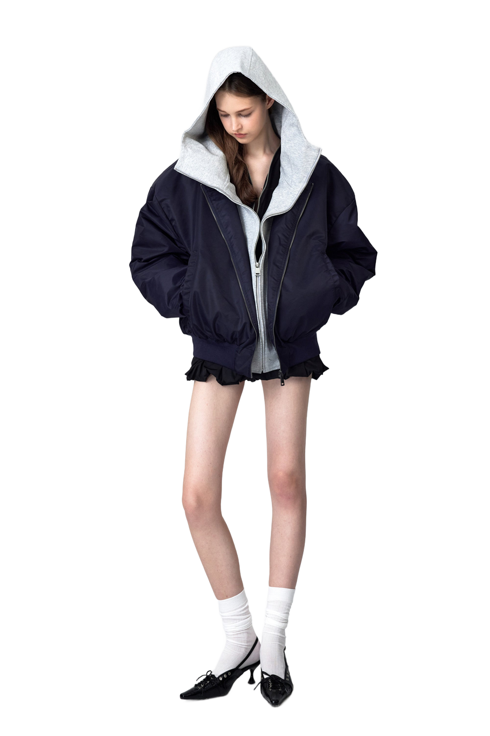 YJ1NGZYZJ® Official - Oversized Bomber Jacket In Blue - 休闲外套