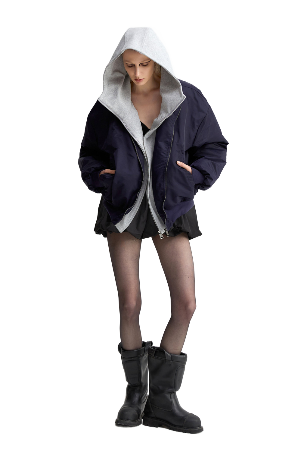 YJ1NGZYZJ® Official - Oversized Bomber Jacket In Blue - 休闲外套