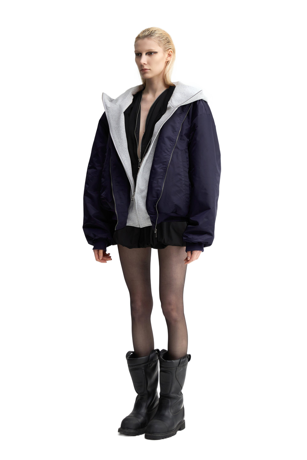 YJ1NGZYZJ® Official - Oversized Bomber Jacket In Blue - 休闲外套