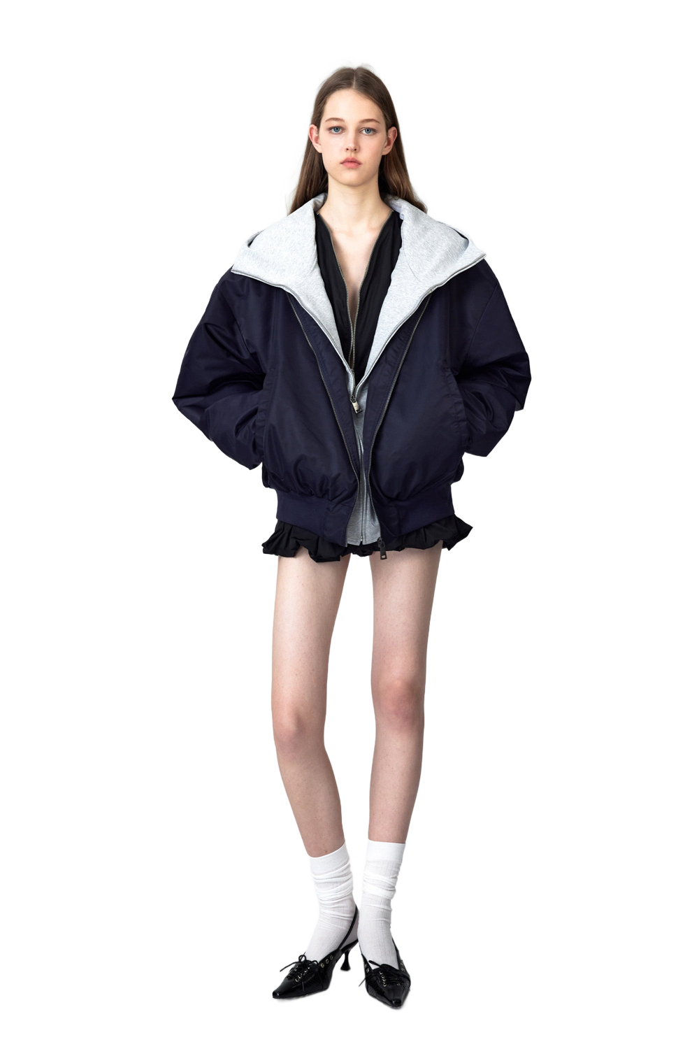 YJ1NGZYZJ® Official - Oversized Bomber Jacket In Blue - 休闲外套