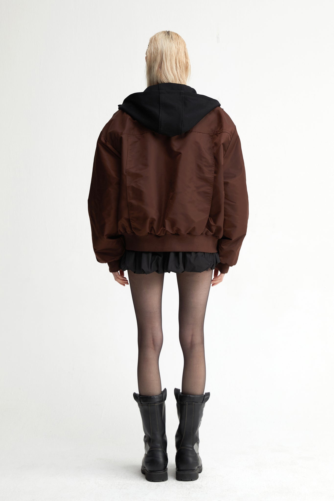 Oversized Bomber Jacket In Brown - YJ1NGZYZJ® Official