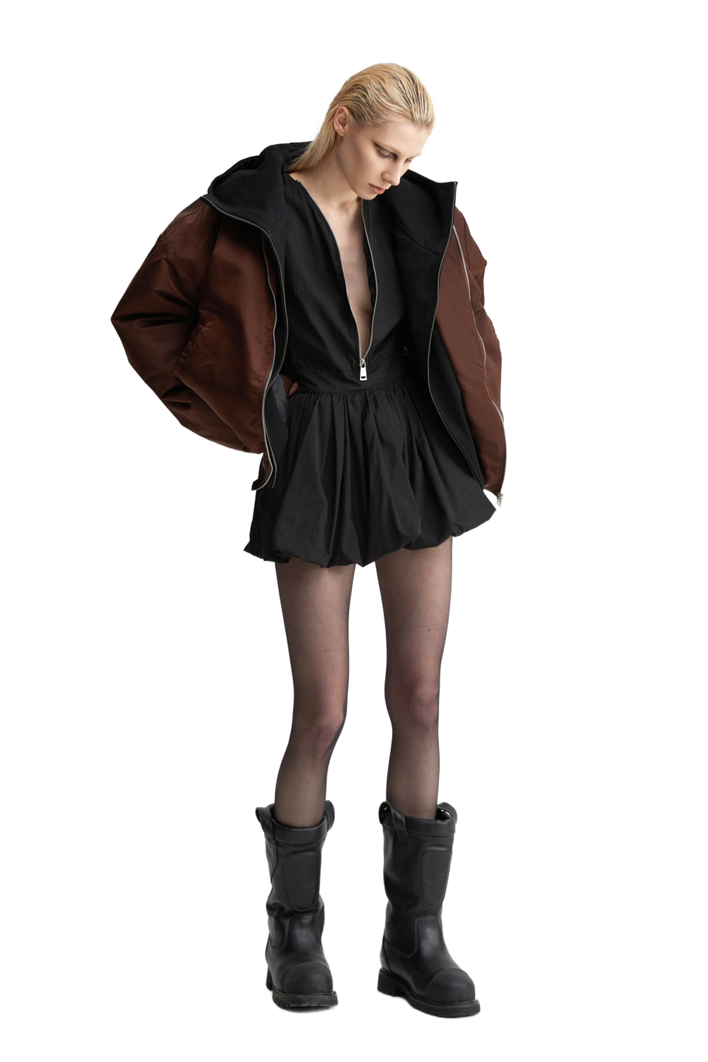 YJ1NGZYZJ® Official - Oversized Bomber Jacket In Brown - 休闲外套