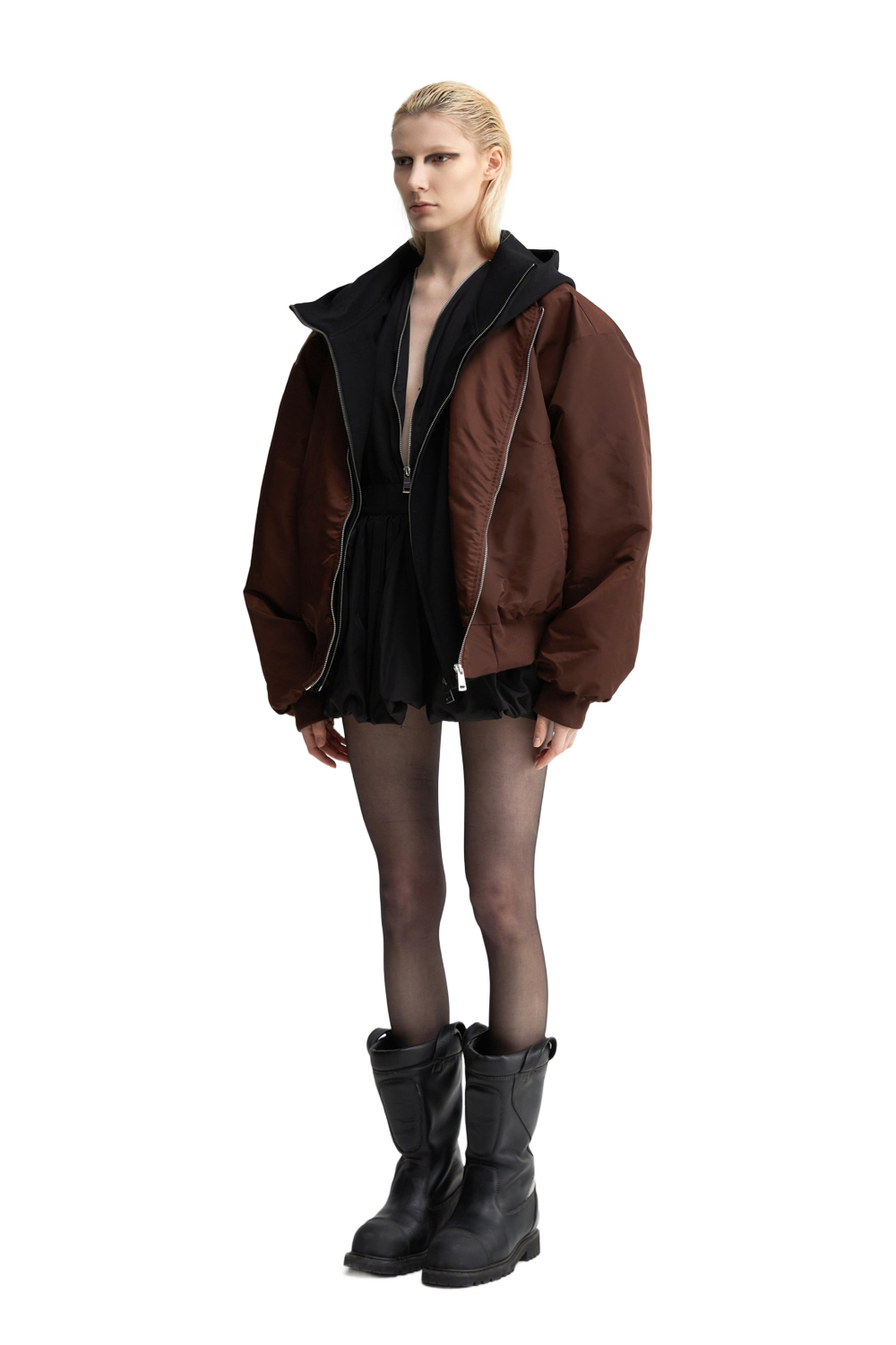 YJ1NGZYZJ® Official - Oversized Bomber Jacket In Brown - 休闲外套
