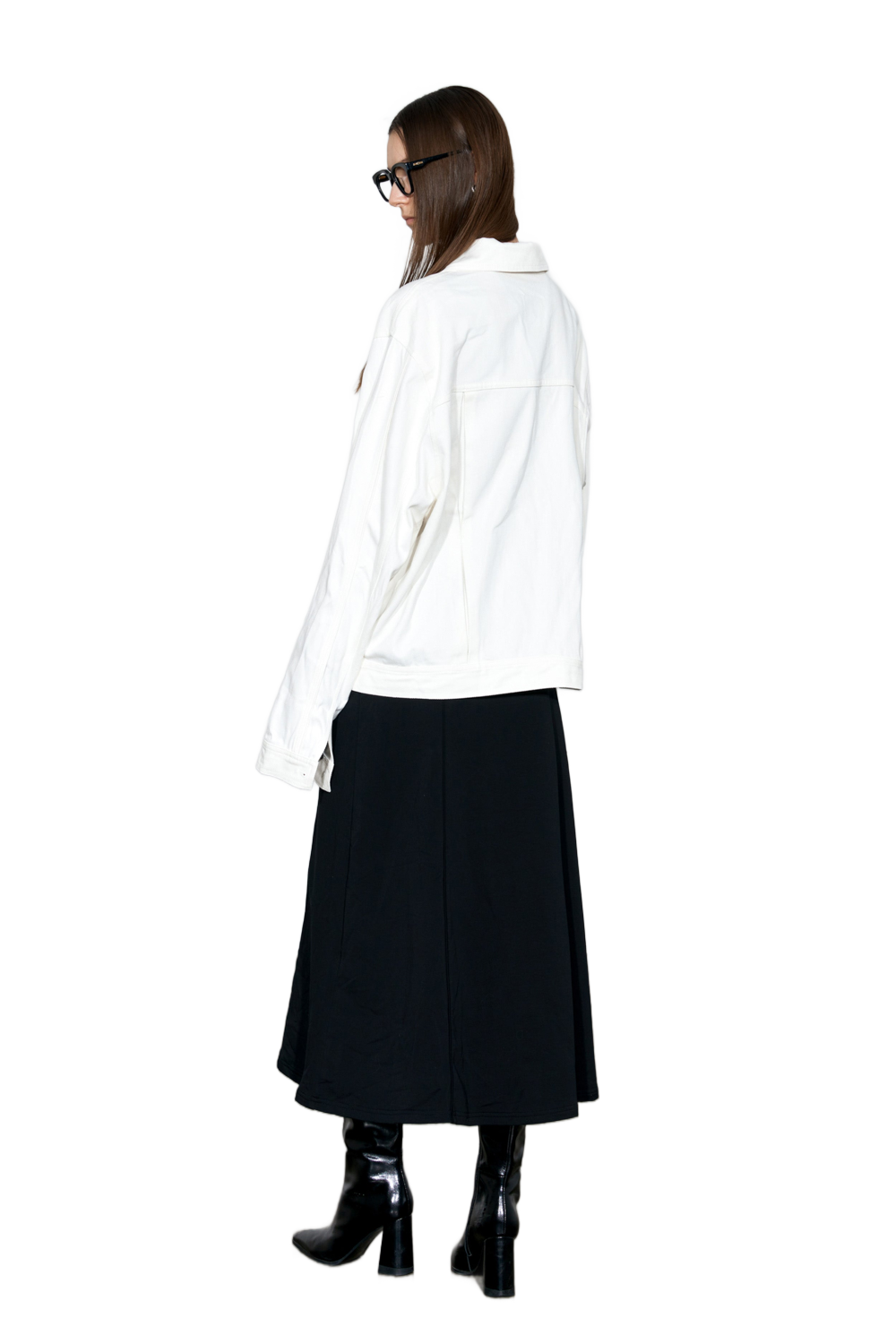 YJ1NGZYZJ® Official - Oversized Denim Jacket In White - 牛仔外套