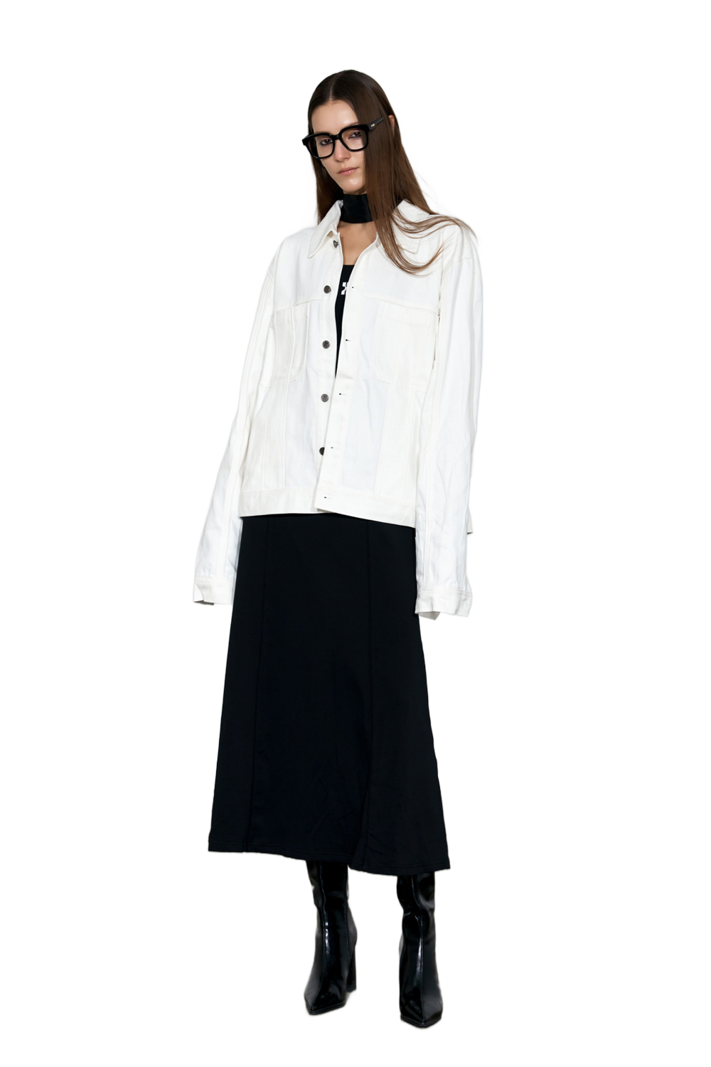 YJ1NGZYZJ® Official - Oversized Denim Jacket In White - 牛仔外套