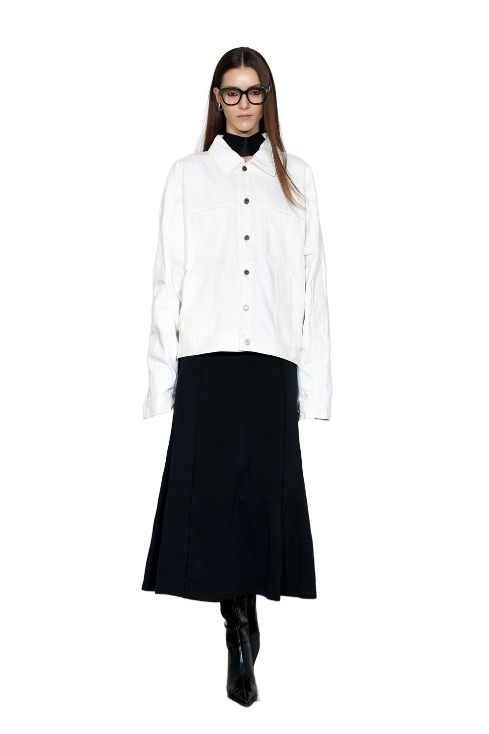 YJ1NGZYZJ® Official - Oversized Denim Jacket In White - 牛仔外套