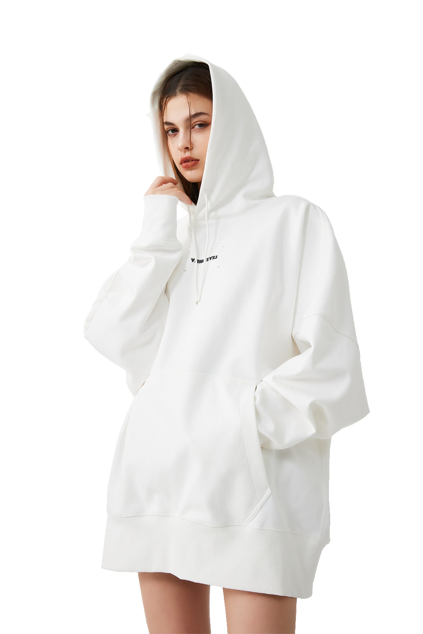 Printed Hoodie In White - YJ1NGZYZJ® Official