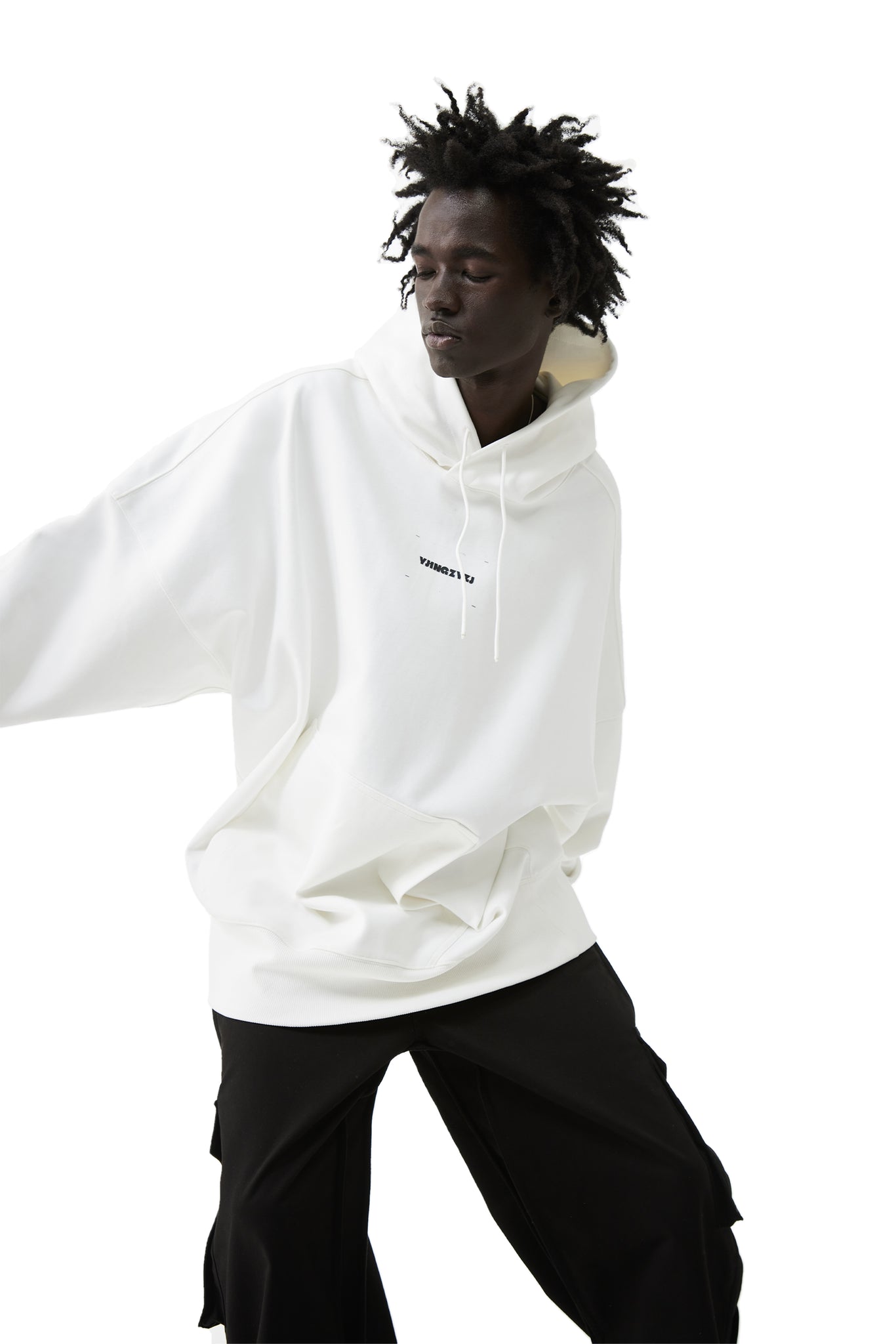 Printed Hoodie In White - YJ1NGZYZJ® Official