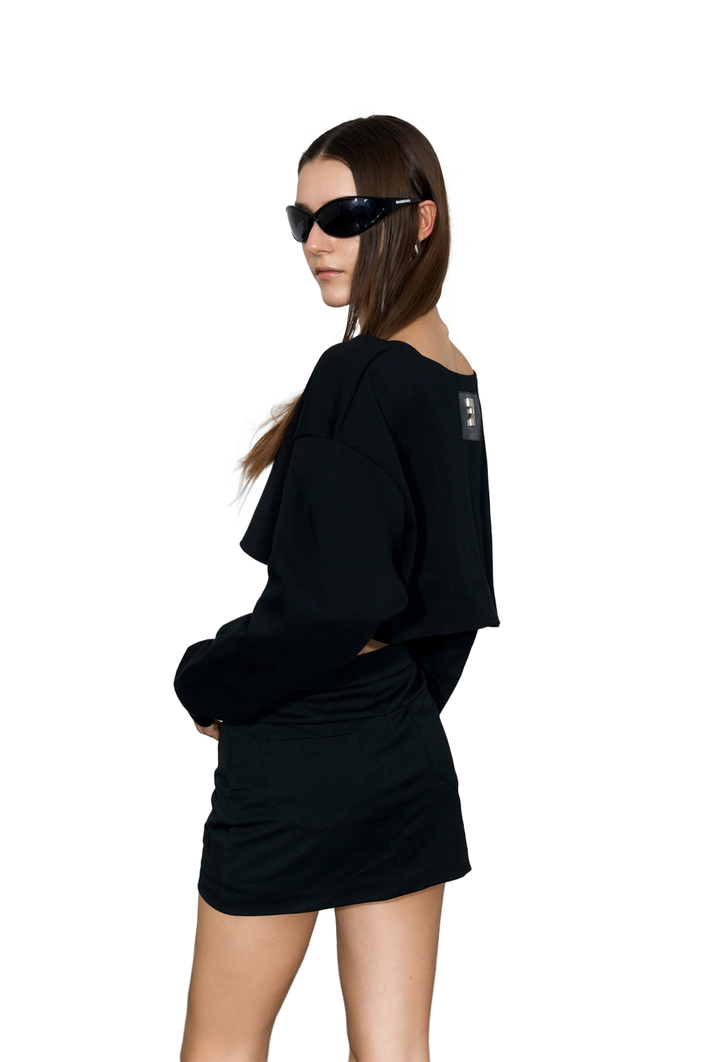 YJ1NGZYZJ® Official - Scoop-Neck Cropped Jacket In Black - 休闲外套