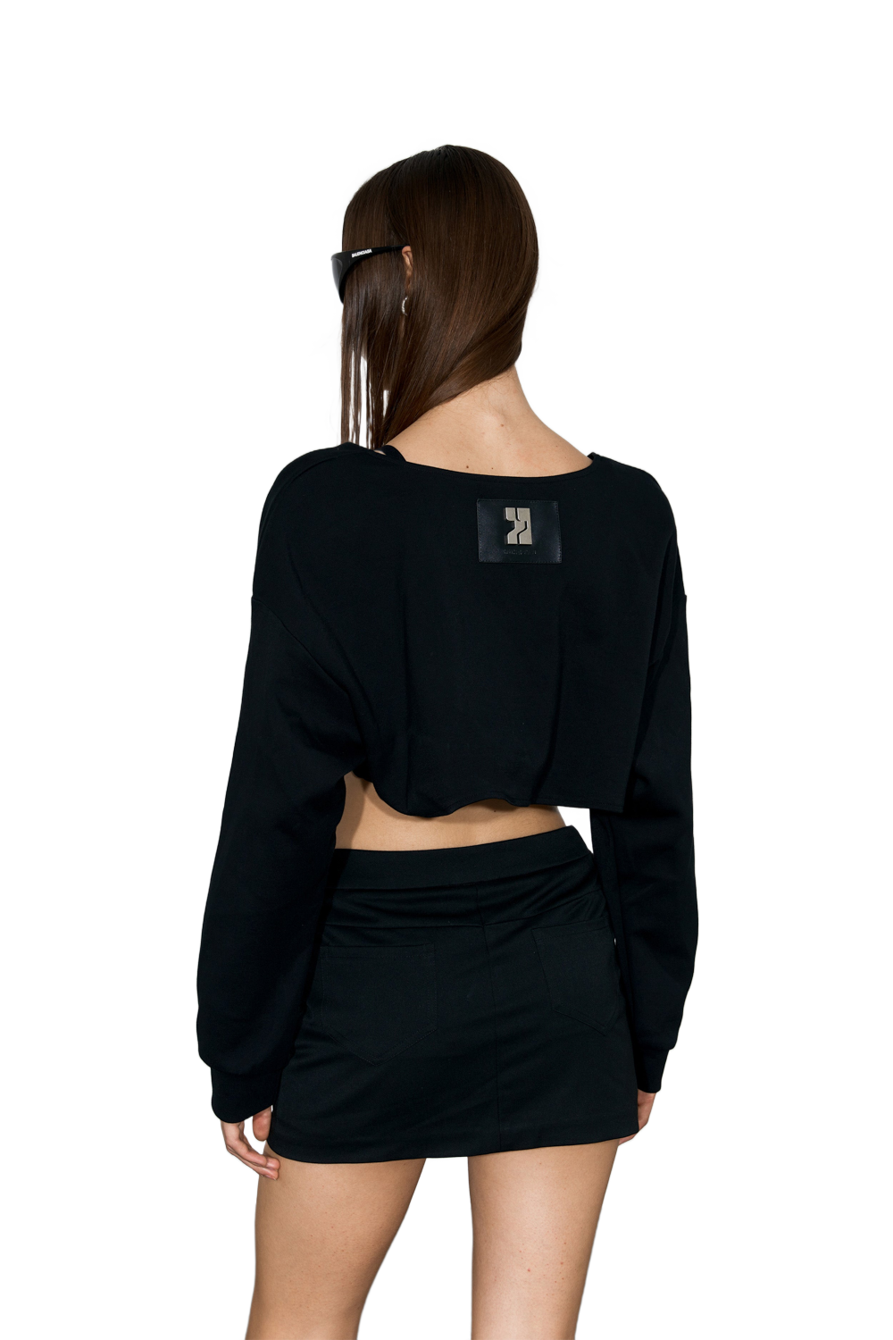 YJ1NGZYZJ® Official - Scoop-Neck Cropped Jacket In Black - 休闲外套
