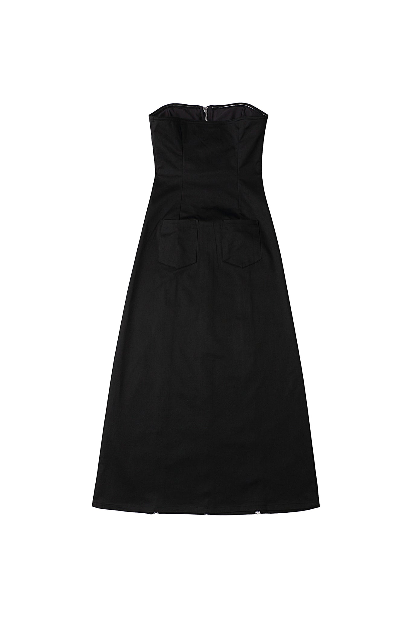 Tube Zipper Dress In Black - YJ1NGZYZJ® Official