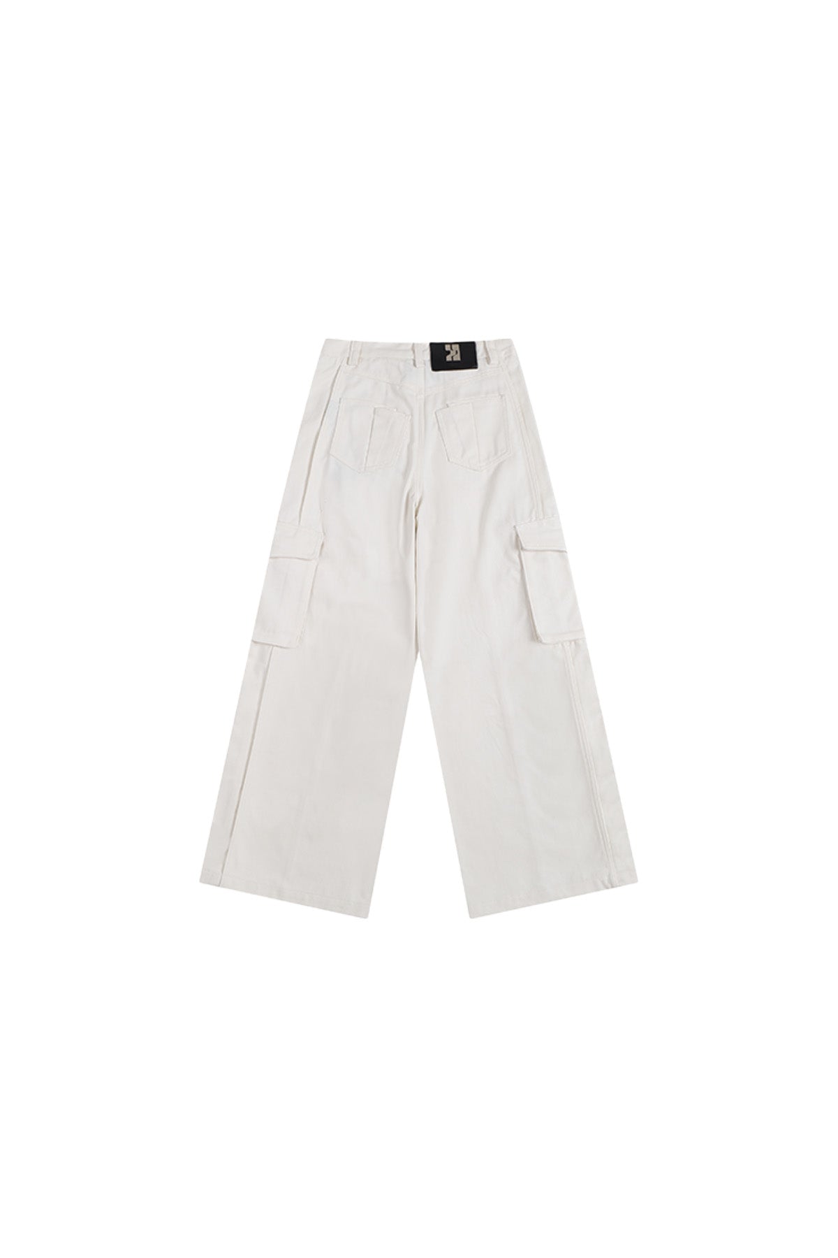 White Wide-Leg Cargo Jeans - YJ1NGZYZJ® Official