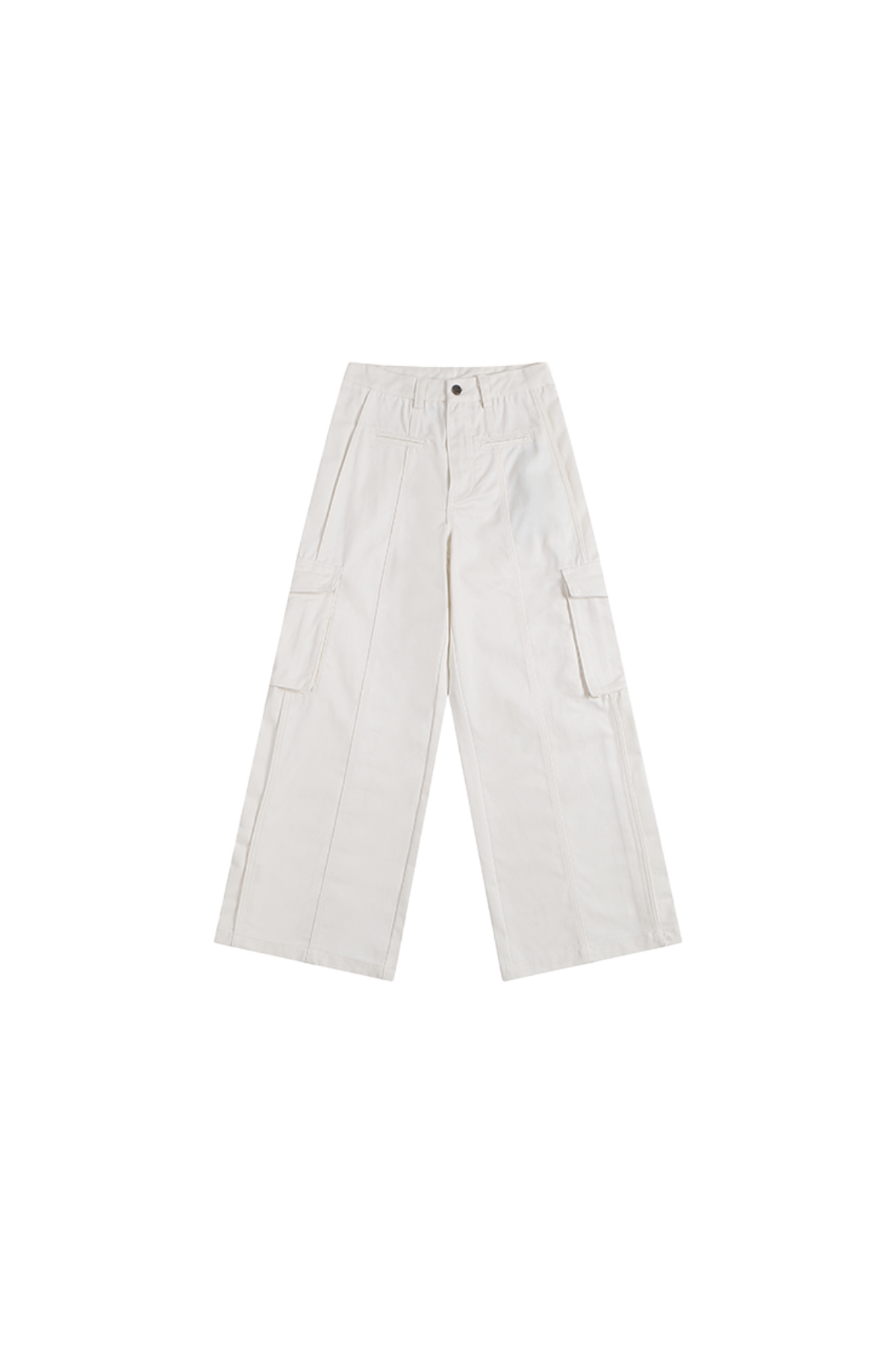 White Wide-Leg Cargo Jeans - YJ1NGZYZJ® Official