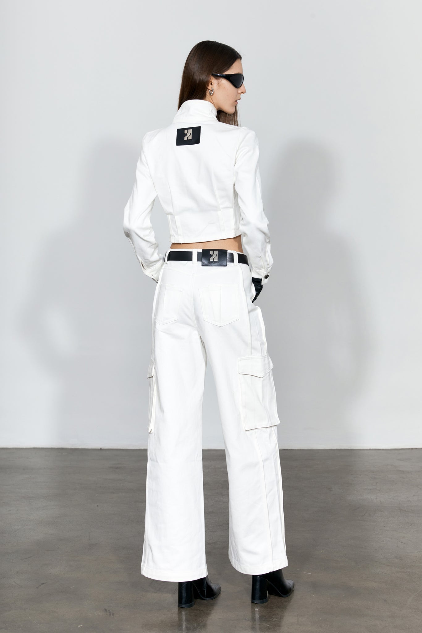 White Wide-Leg Cargo Jeans - YJ1NGZYZJ® Official