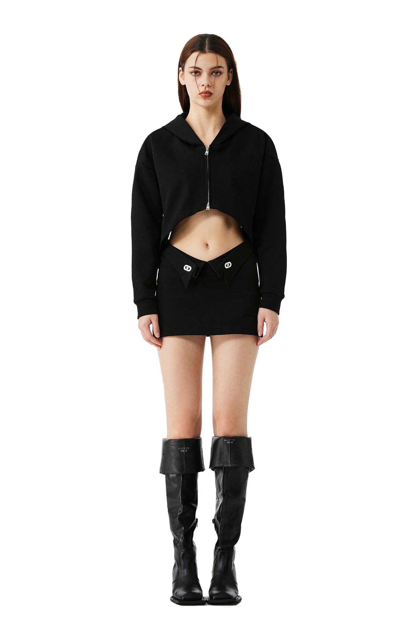 Logo High Waist Jacket In Black