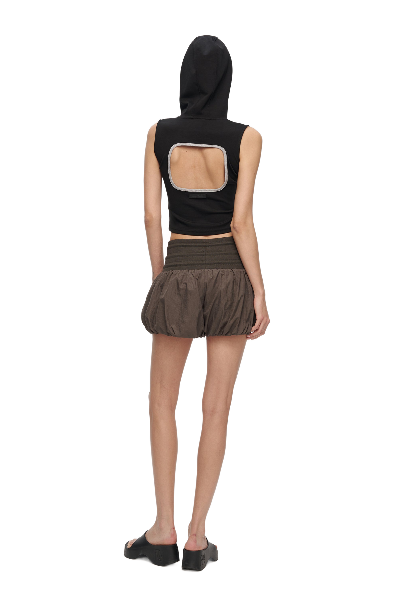 High-Waisted Bow Pantskirt In Taupe Gray  YJ1NGZYZJ® Official