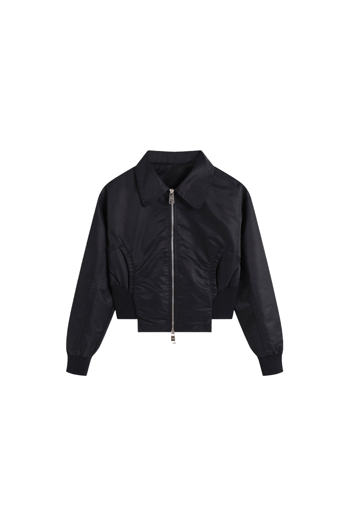 Collared Double Zip Jacket In Black  YJ1NGZYZJ® Official
